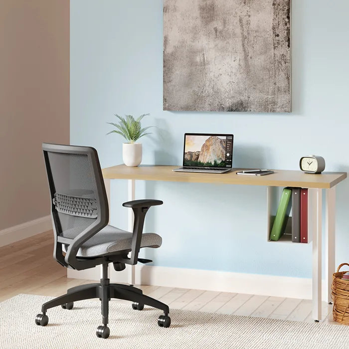 HON Solve Office Task Gray Fabric Chair with High Back Mesh - Ergonomic Desk Chair for Home Office, Computer Work & Long Hours Sitting