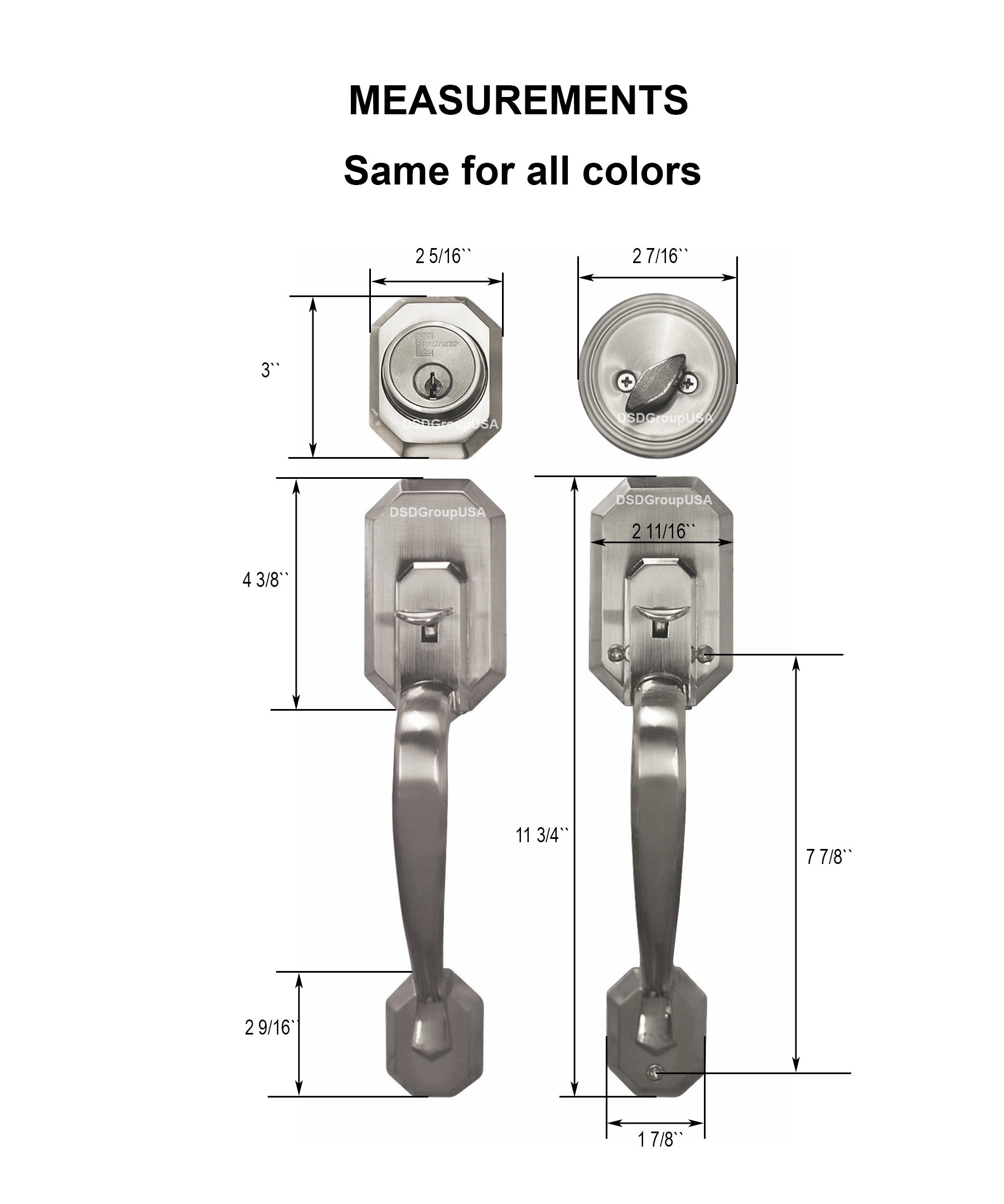 Cerberus Entry Handle Set Door Lock Lever - Satin Nickel Finish - Secure & Stylish Door Hardware for Homes & Offices - Perfect for Front Doors, Bedrooms & Commercial Spaces