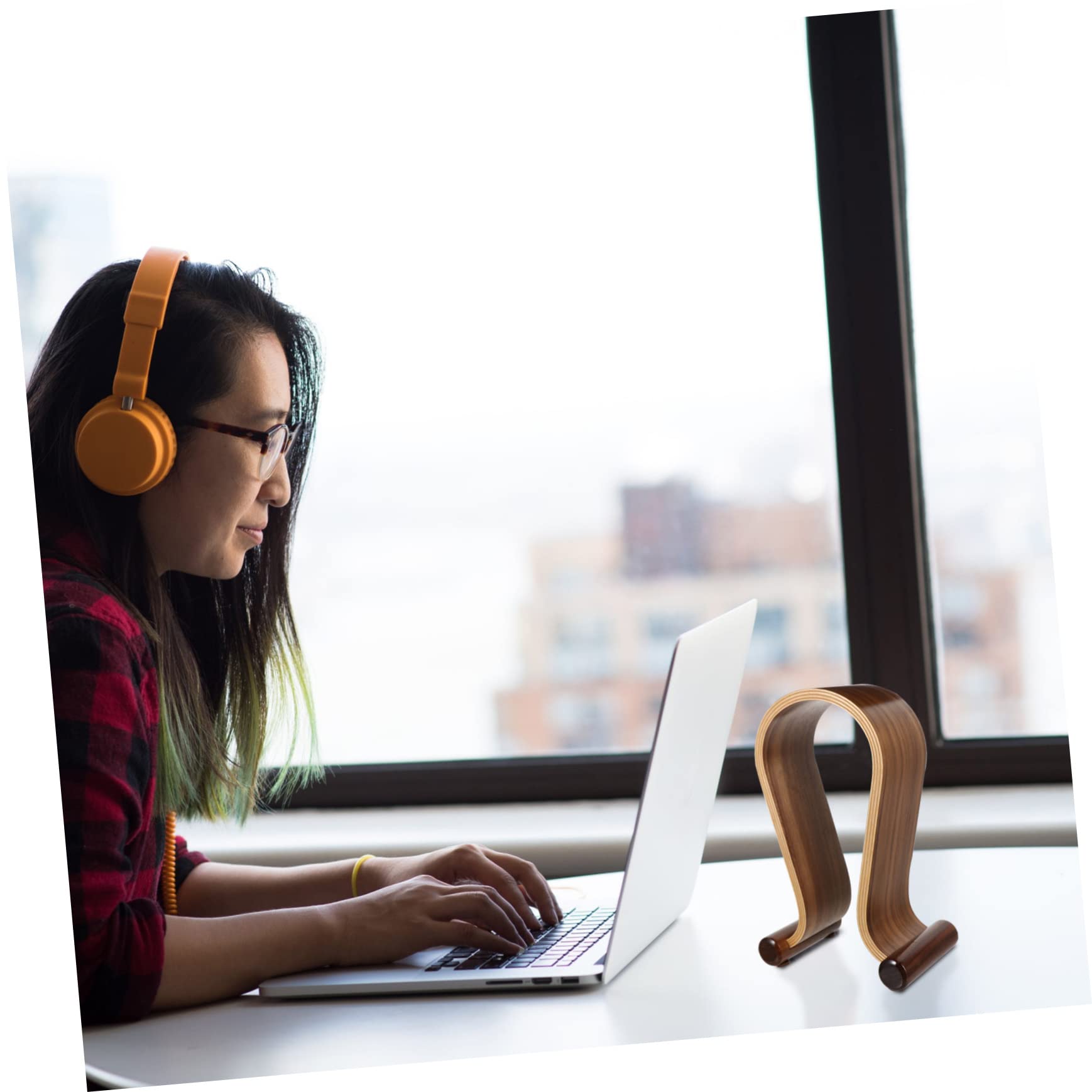 Artibetter 2-Pack Magnetic Headphone Hanger with Walnut Wood Stand - Universal Headset Holder for Desk, Wall Mount - Perfect for Gaming, Office, Studio & Home Organization