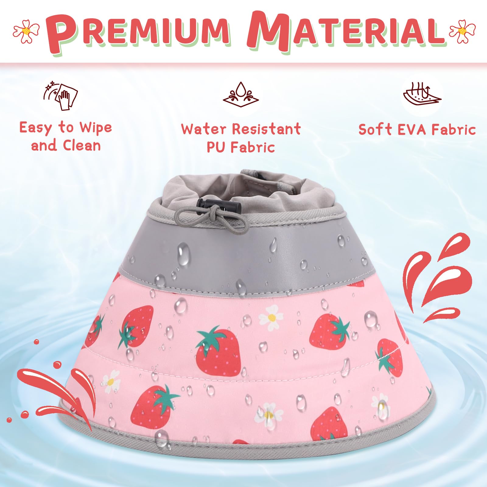 **Soft Adjustable Cat Cone Collar - Waterproof E-Collar for Cats & Kittens to Stop Licking Wounds | Foldable, Lightweight Recovery Collar for Post-Surgery & Grooming (Pink, S)**    *(Use Case: Ideal for post-surgery recovery, wound protection, and preventing excessive licking or scratching after grooming.)*