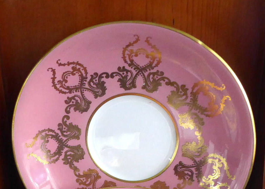 Vintage Aynsley Pink & Gold Overlay Bone China Cup and Saucer Set with Fruit Design - Elegant Tea Set for Afternoon Tea, Bridal Shower, or Collectible Display (1950s)