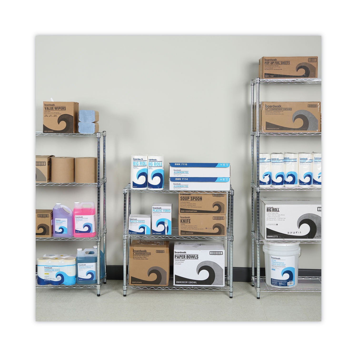 Alera® 3-Tier Silver Wire Shelving Unit - 36