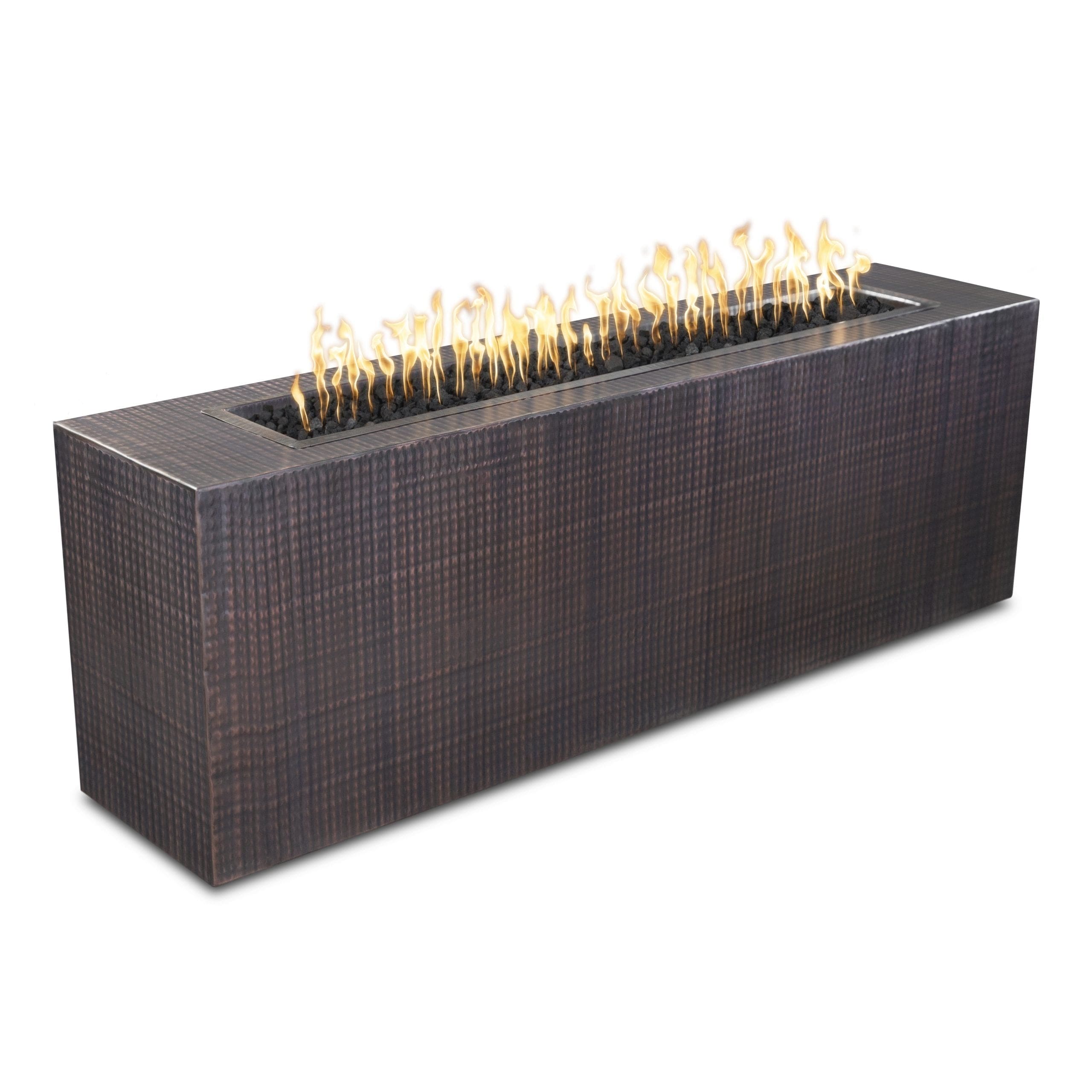 Carmen Metal Linear Outdoor Fire Pit - Modern Patio Fireplace for Backyard, Garden, and Camping - Durable Stainless Steel Design for Year-Round Use