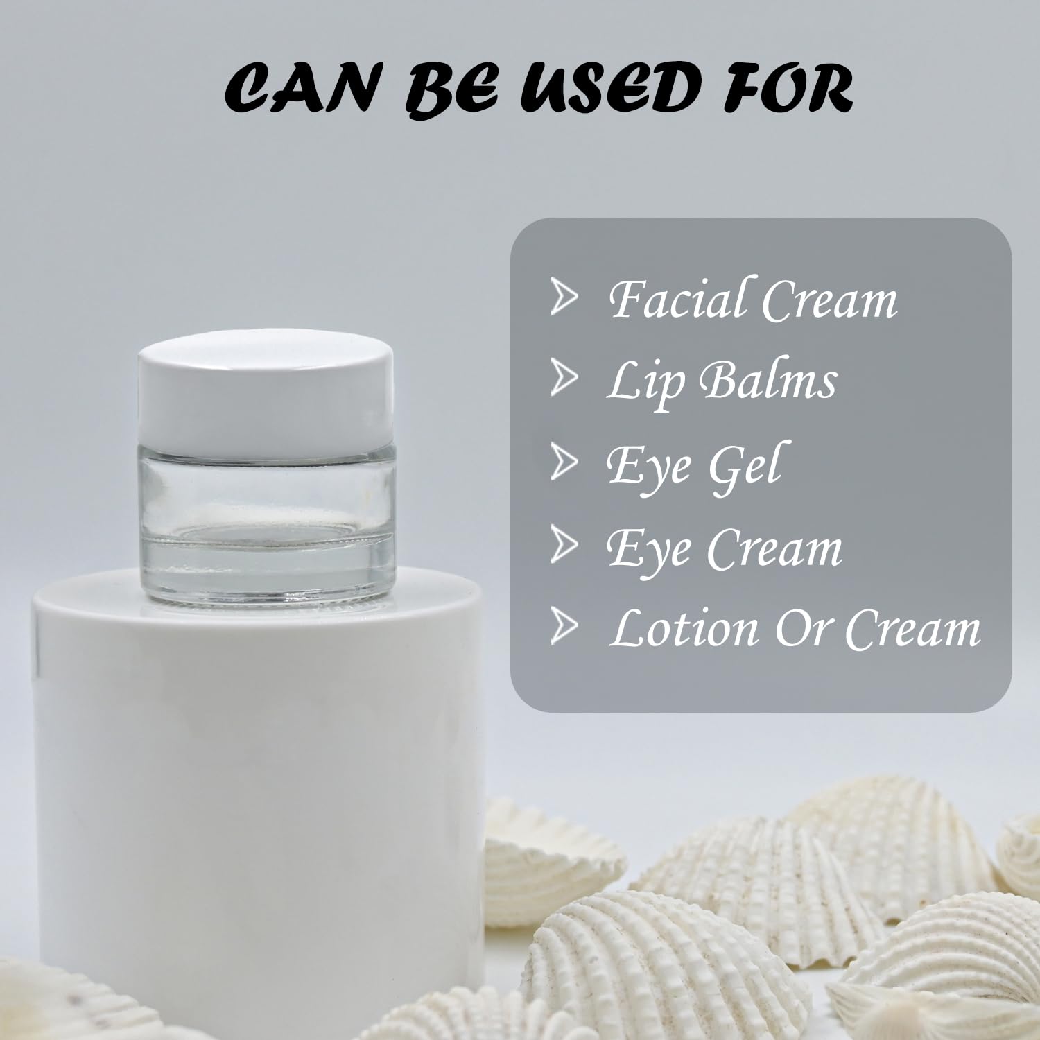 10g Round Empty Glass Cosmetic Jars with White Lids - Perfect for Creams, Balms, Face Scrubs & Body Lotions | Reusable Travel-Friendly Containers for DIY Skincare & Beauty Products