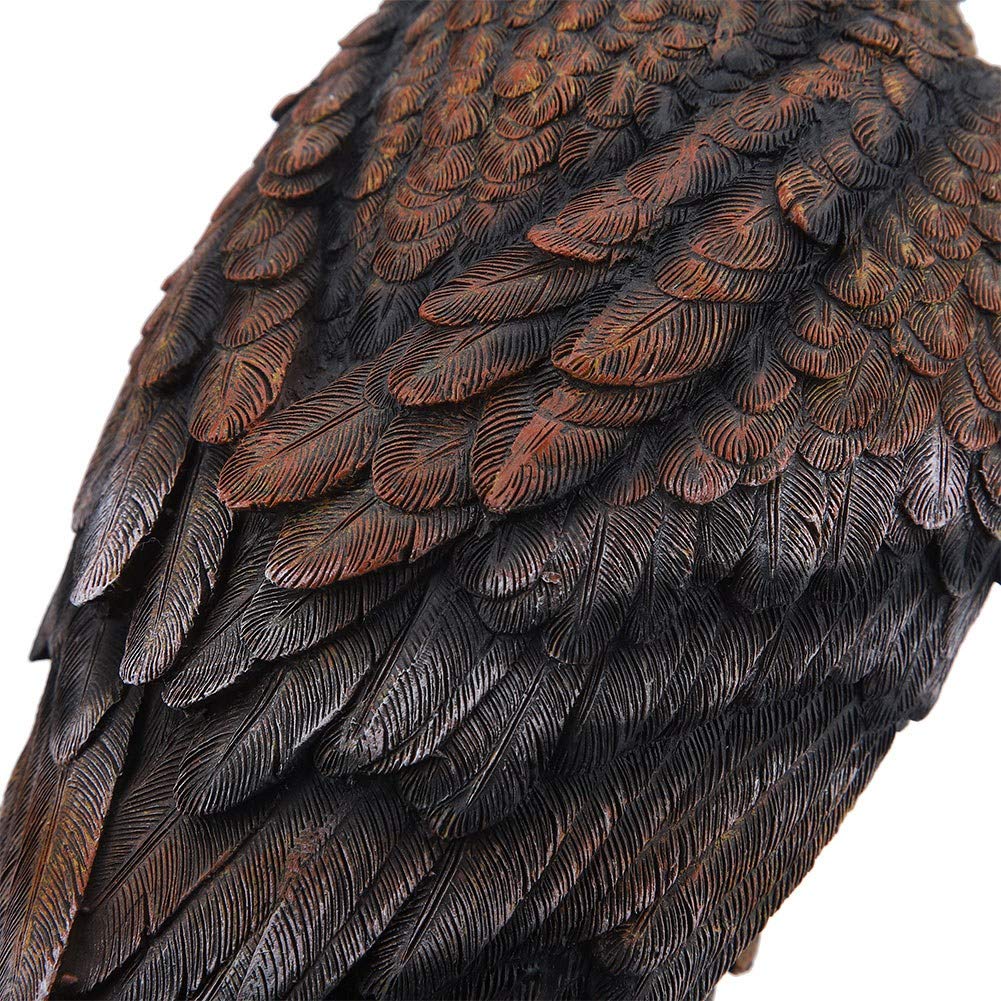 Resin Bald Eagle Garden Statue - Hand-Carved Outdoor Sculpture for Lawn, Patio & Living Room Decor | Durable Weatherproof Eagle Figurine for American Flag Displays, Patriotic Yard Art & Home Decoration