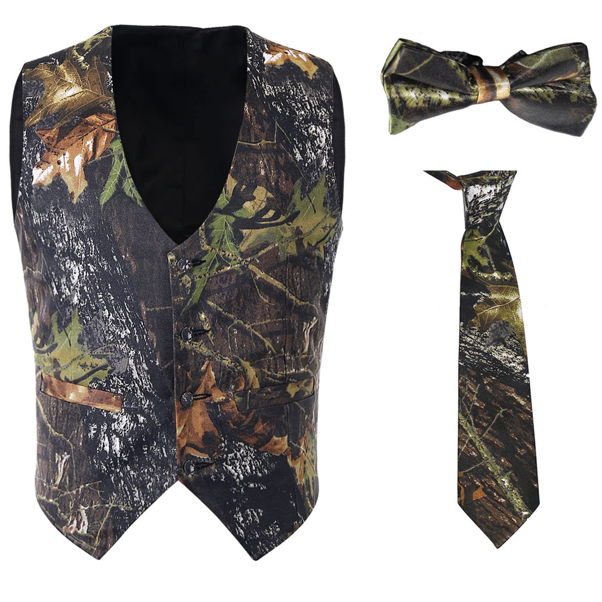 Men's Camo Hunting Vest Sleeveless - Lightweight Camouflage Vest for Outdoor, Wedding Grooms & Casual Wear - Perfect for Hunting, Hiking, Camping & Outdoor Adventures