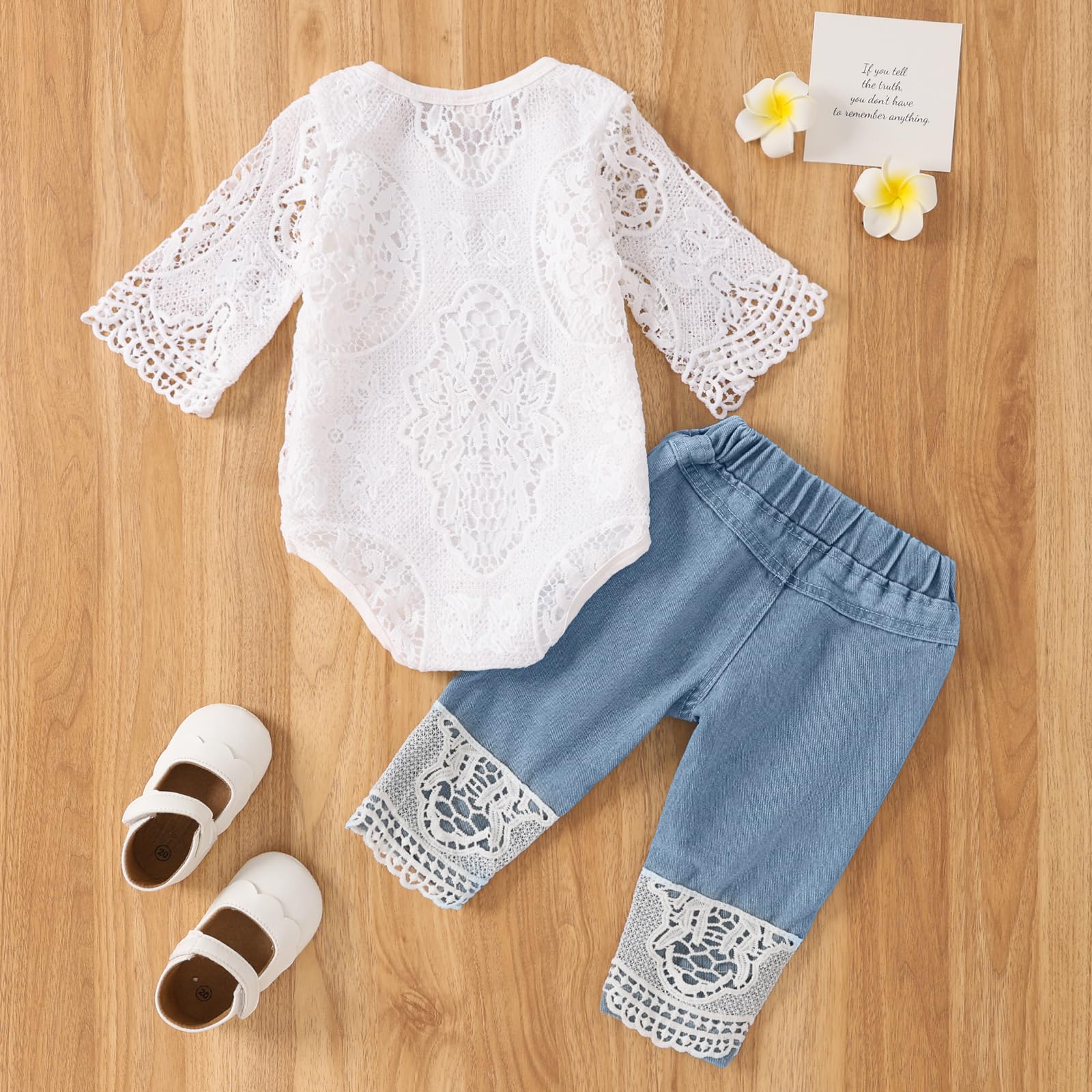 Adorable Baby Girl Clothes Set - Cute Toddler Romper & Jeans Outfit for Infants 0-24 Months | Perfect for Playdates, Photo Shoots & Family Outings