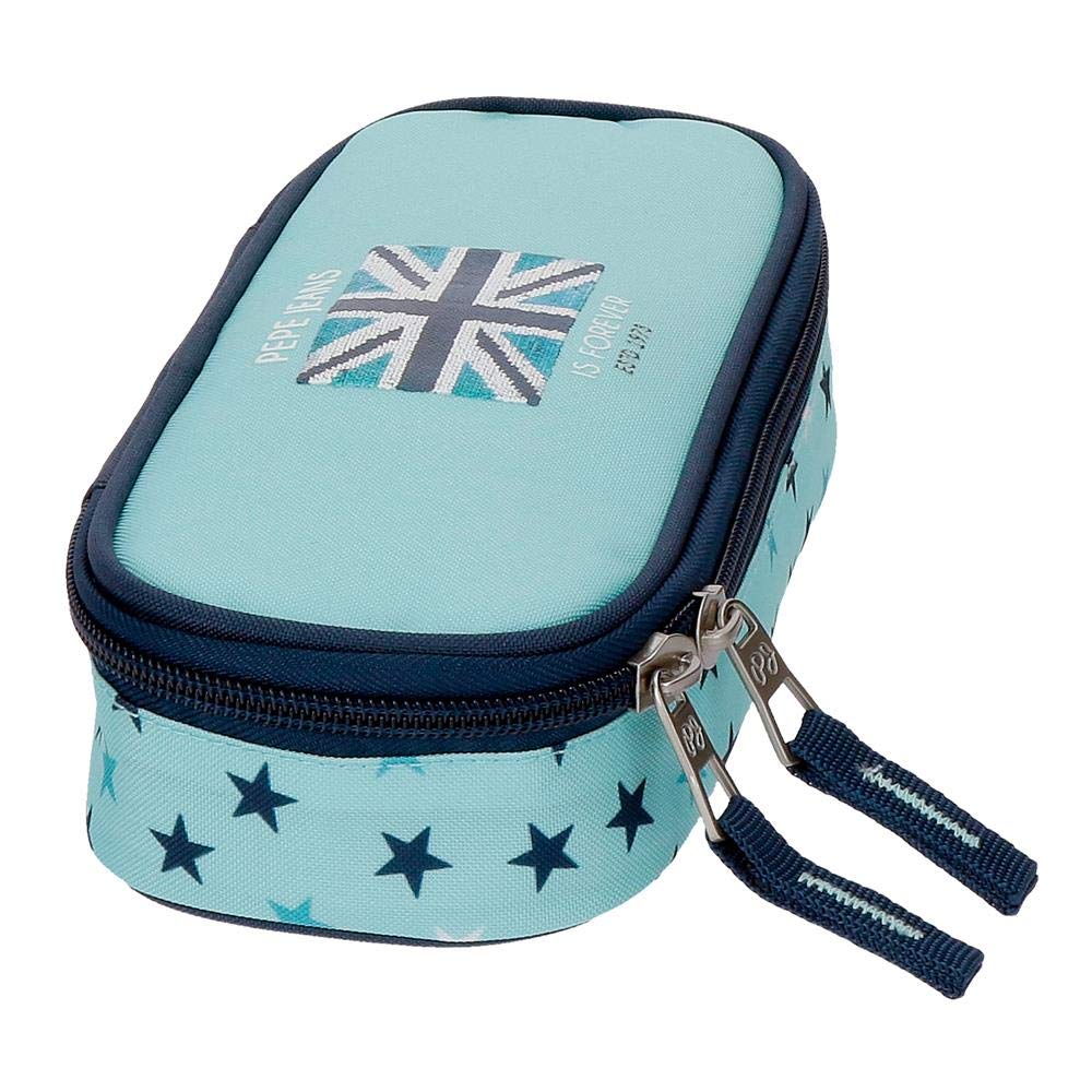 Pepe Jeans Beauty Case - Blue Cosmetic Makeup Travel Organizer Bag (22cm) - Perfect for Travel, Gym & Daily Essentials Storage