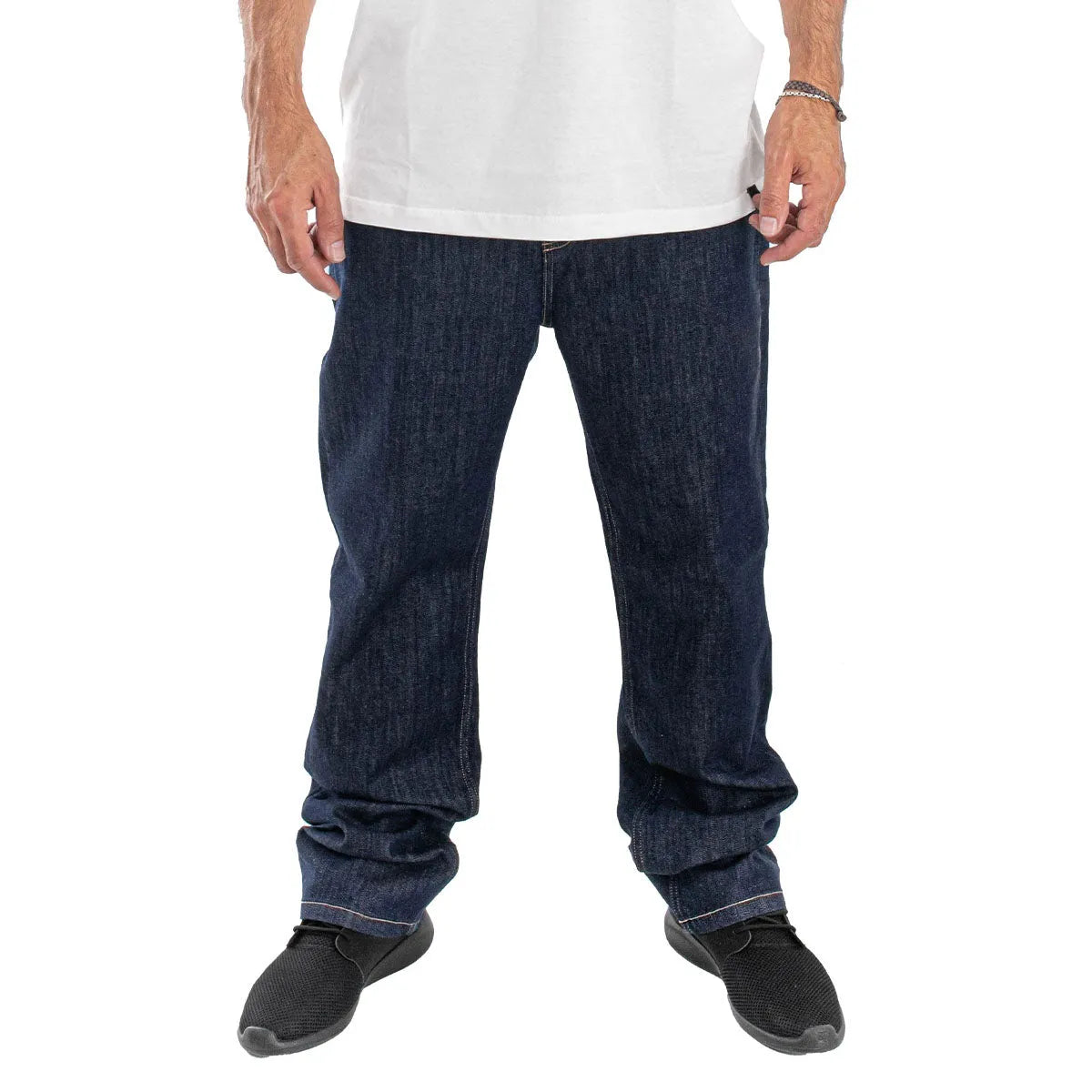 Men's Straight Fit Basic Rinse Blue Jeans - Classic Denim Pants for Casual Wear, Work & Everyday Outfits