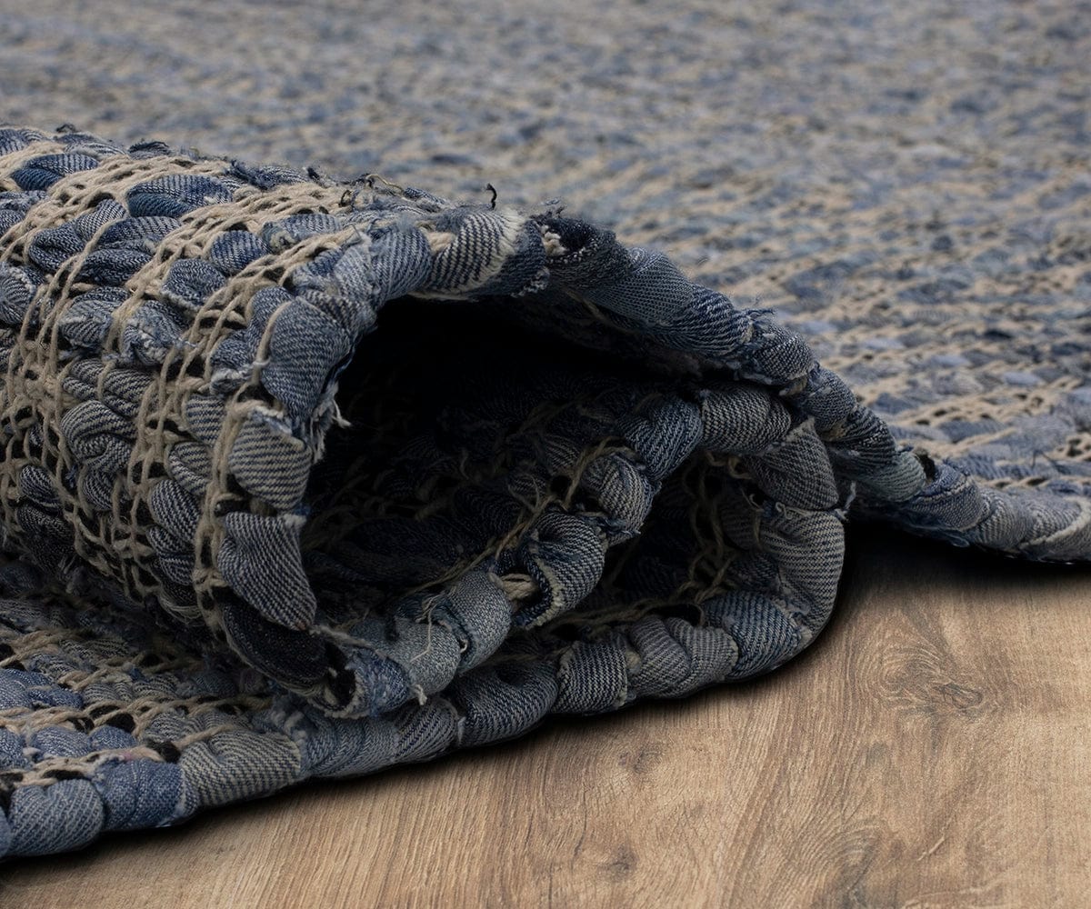 Karastan Ross Denim Rug - Premium Handmade Cotton Denim Area Rug for Living Room, Bedroom & Home Decor - Stylish & Durable Floor Covering