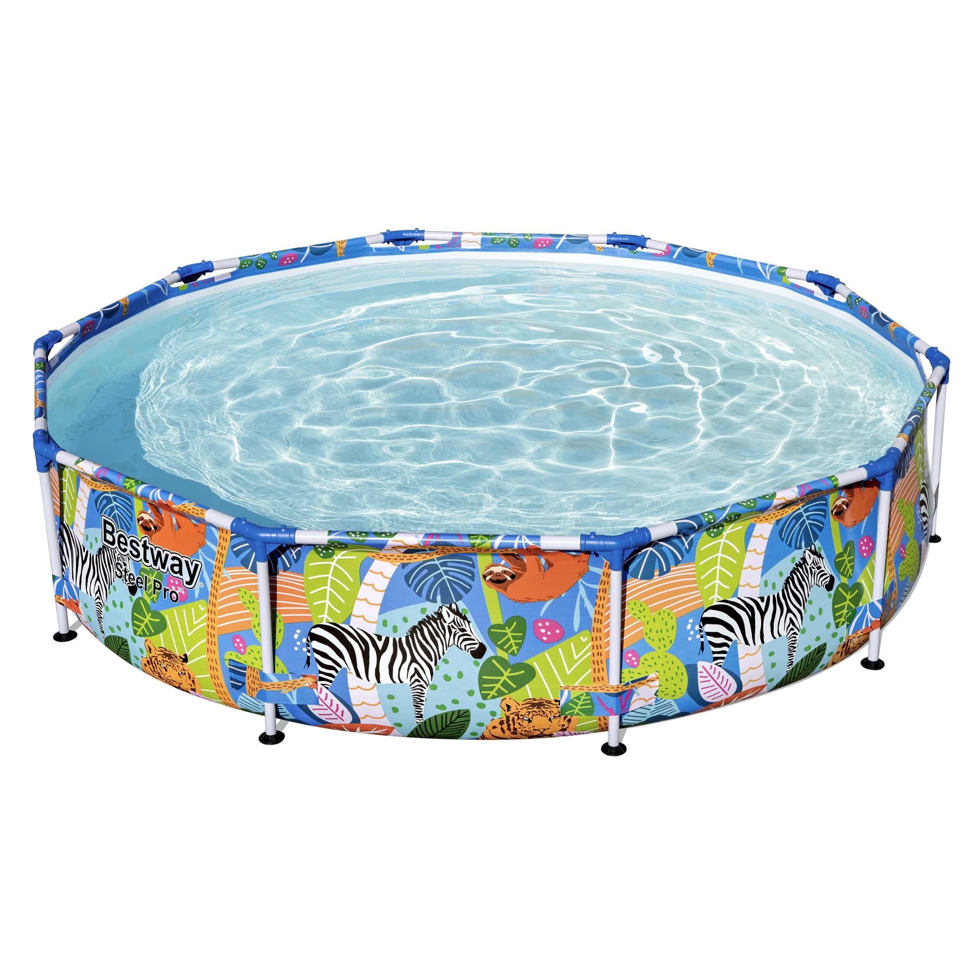 Bestway Steel Pro 10ft x 26in Above Ground Round Backyard Swimming Pool | 1073 Gallon Capacity | Durable Steel Frame | Colorful Animal Graphics | Perfect for Kids, Family Fun & Summer Relaxation