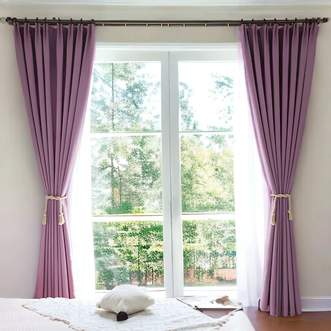 Shiloh Solid Soundproof & Thermal Blackout Custom Curtains for Bedroom & Living Room - Noise Reducing, Energy Efficient Window Treatment for Home & Office