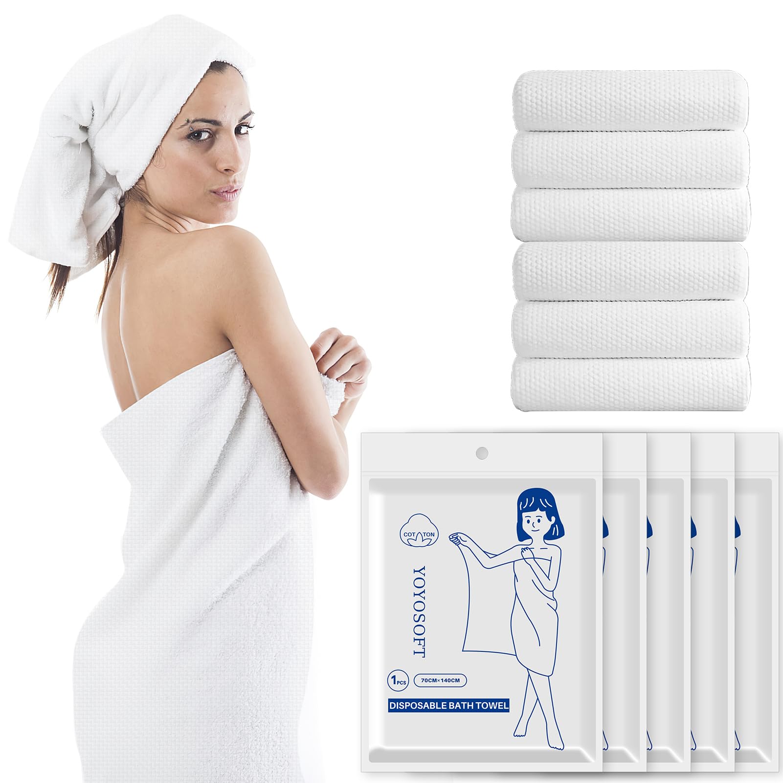 Premium Disposable Bath Towels - Soft, Highly Absorbent 55
