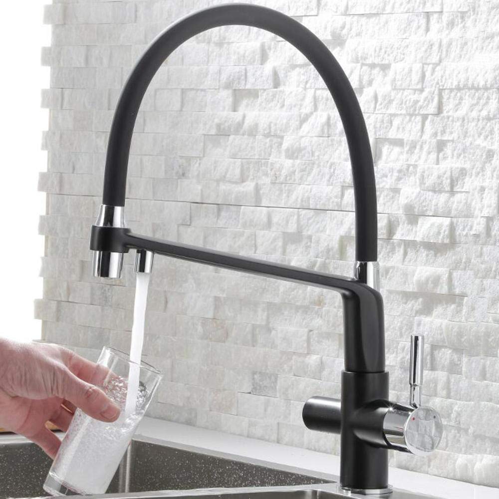 3-Way Brass Kitchen Faucet with Water Filter - Hot & Cold Drinking Water Purifier, 360° Rotation for Direct Use - Perfect for Modern Kitchens & Healthy Hydration