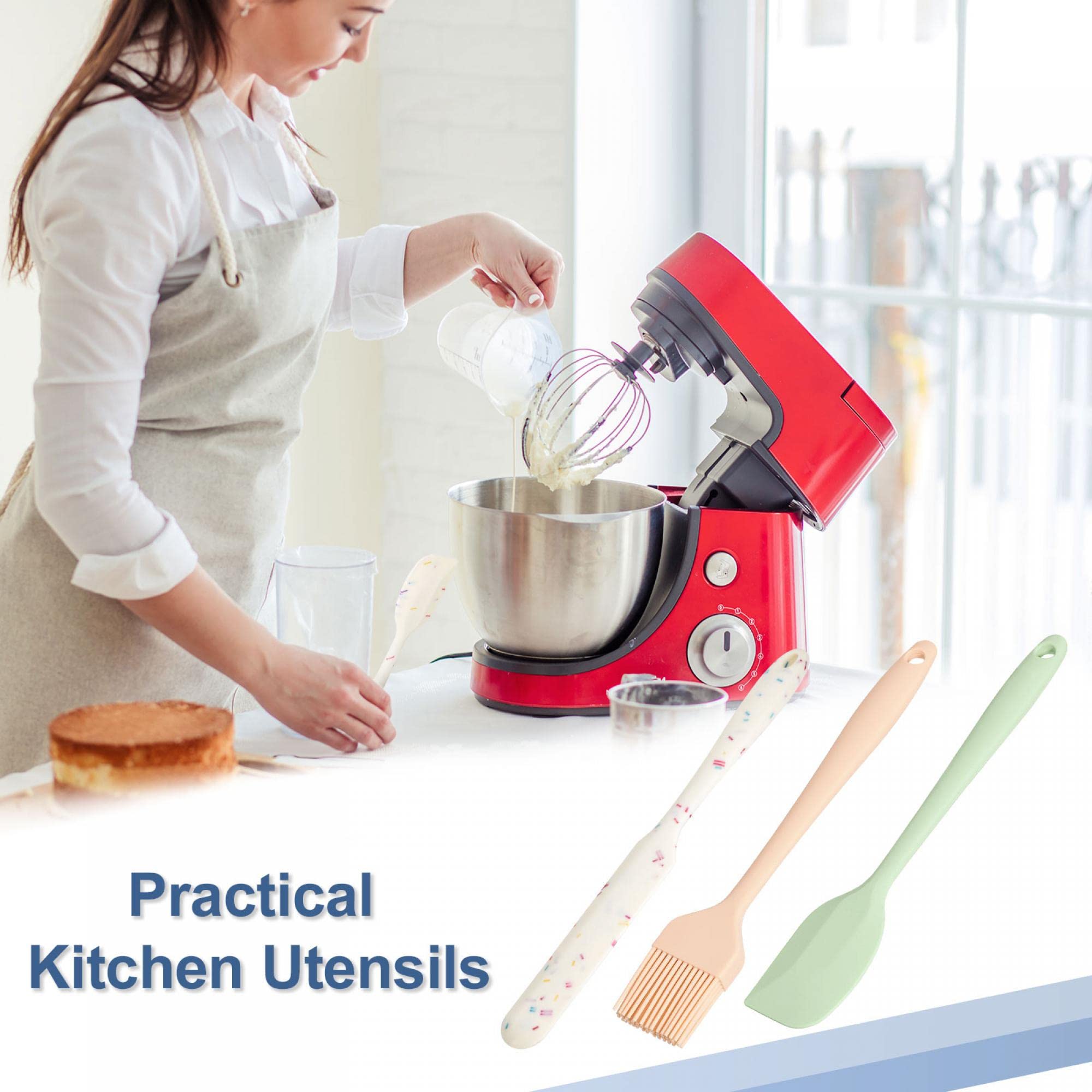 uxcell 8” Silicone Basting Pastry Brush - Flexible Baking Brush for Cooking, Grilling, Basting & Pastry Making (Cyan) - Perfect for Cakes, BBQ, Bread & Kitchen Use