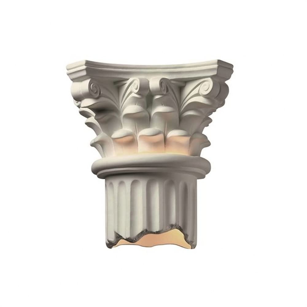 Justice Design Group Ambiance Collection 2-Light Wall Sconce in Bisque Finish - Elegant Wall Lighting for Bedroom, Living Room, and Hallway Decor