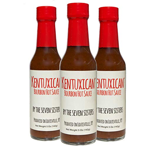 Kentuxican Bourbon Hot Sauce - Authentic Mexican Hot Sauce with Kentucky Bourbon, Habanero & Carolina Reaper Peppers - All Natural, Keto Friendly, No Preservatives - 5oz Bottle (Pack of 3) - Perfect for Tacos, Wings, BBQ & Spicy Cocktails