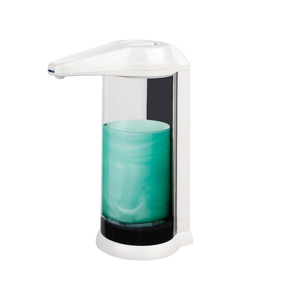 Automatic Induction Soap Dispenser - Hands-Free Wall Mounted or Countertop ABS Liquid Soap Pump for Kitchen & Bathroom - Transparent White Design for Modern Homes (Perfect for Germ-Free Hand Washing in Restaurants, Offices, and Households)