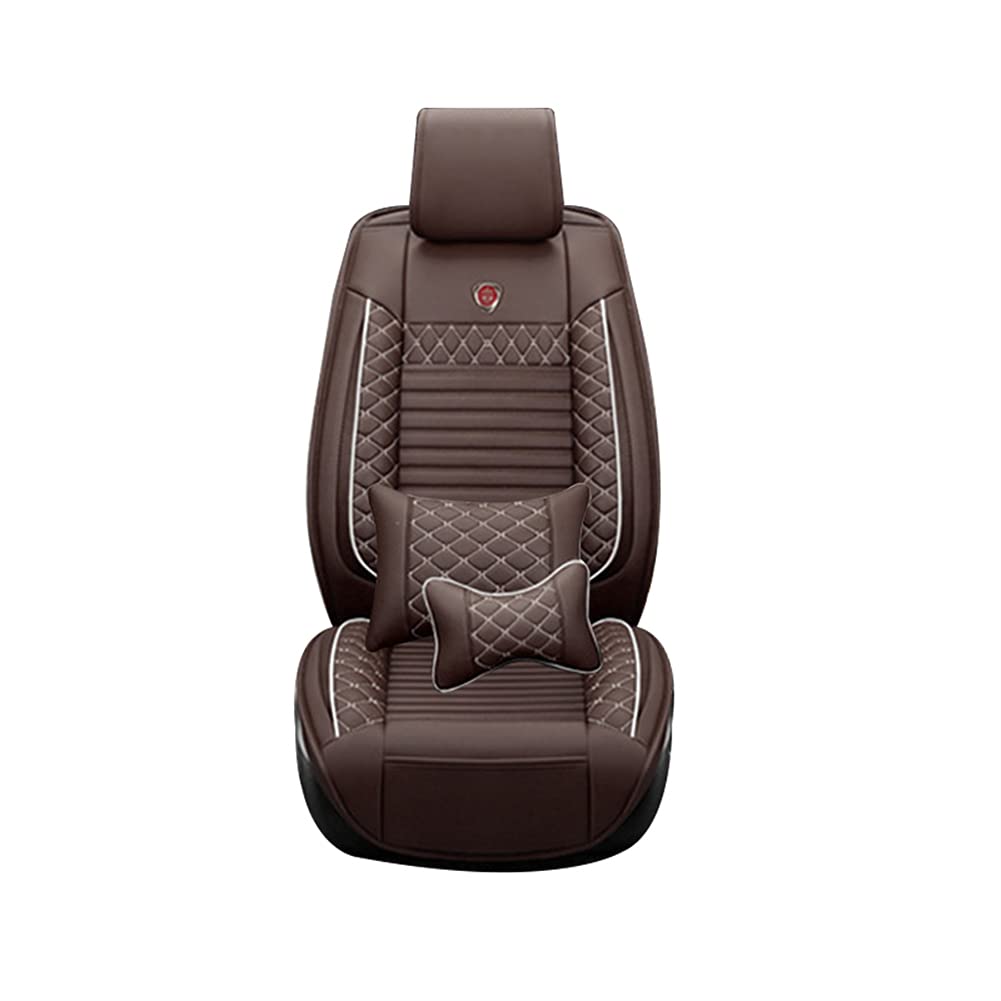 Premium Genuine Leather Car Seat Covers for Corvette C7 & C5 - Waterproof, Scratch-Resistant, Non-Slip Design with Airbag Compatibility (Full Set, Coffee Brown) - Perfect for Road Trips, Daily Commutes & Car Enthusiasts