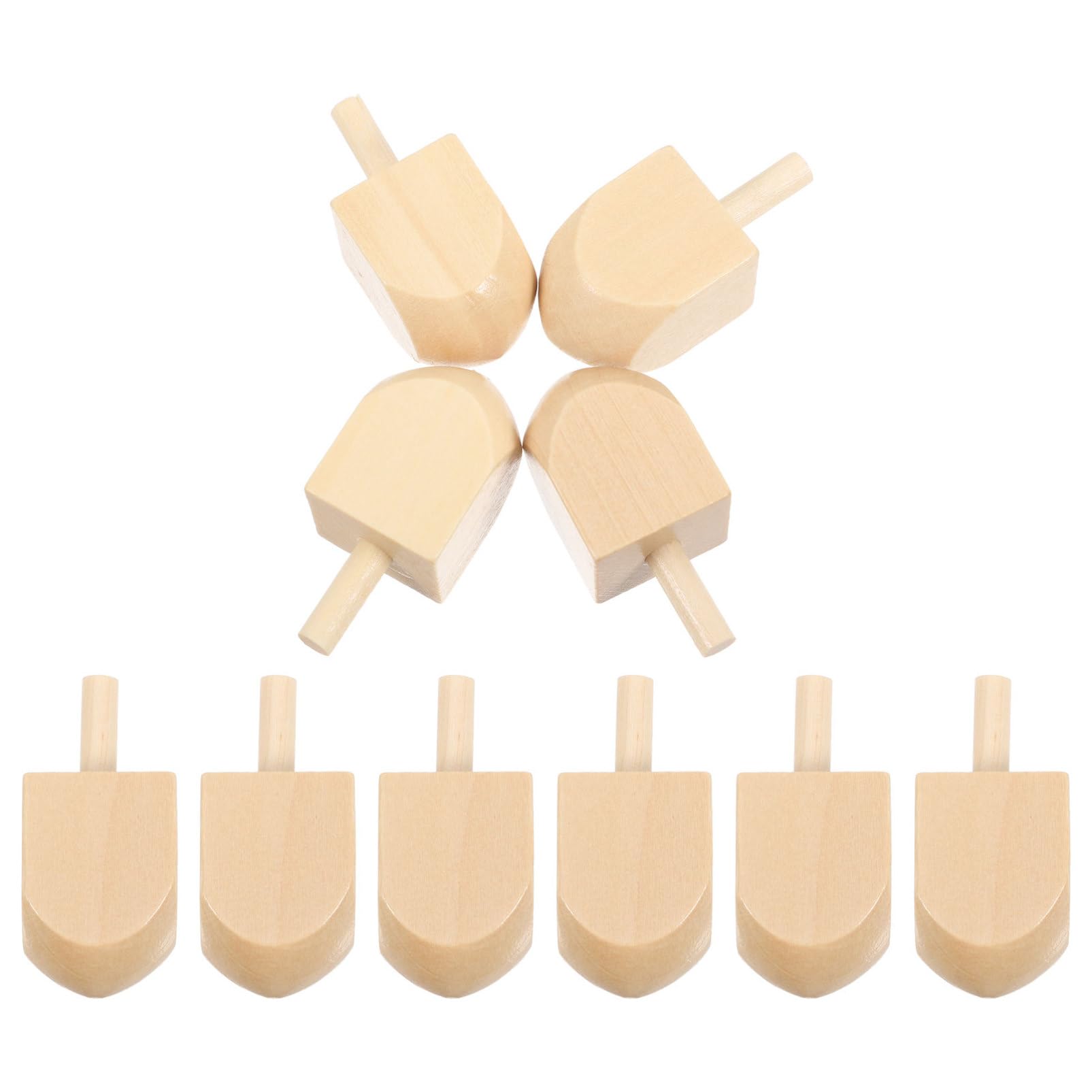 10pcs Unfinished Wooden Hanukkah Dreidels - DIY Craft Painting Toys for Kids, Educational Jewish Holiday Game for Boys and Girls - Perfect for Hanukkah Parties, Classroom Activities & Holiday Decorations