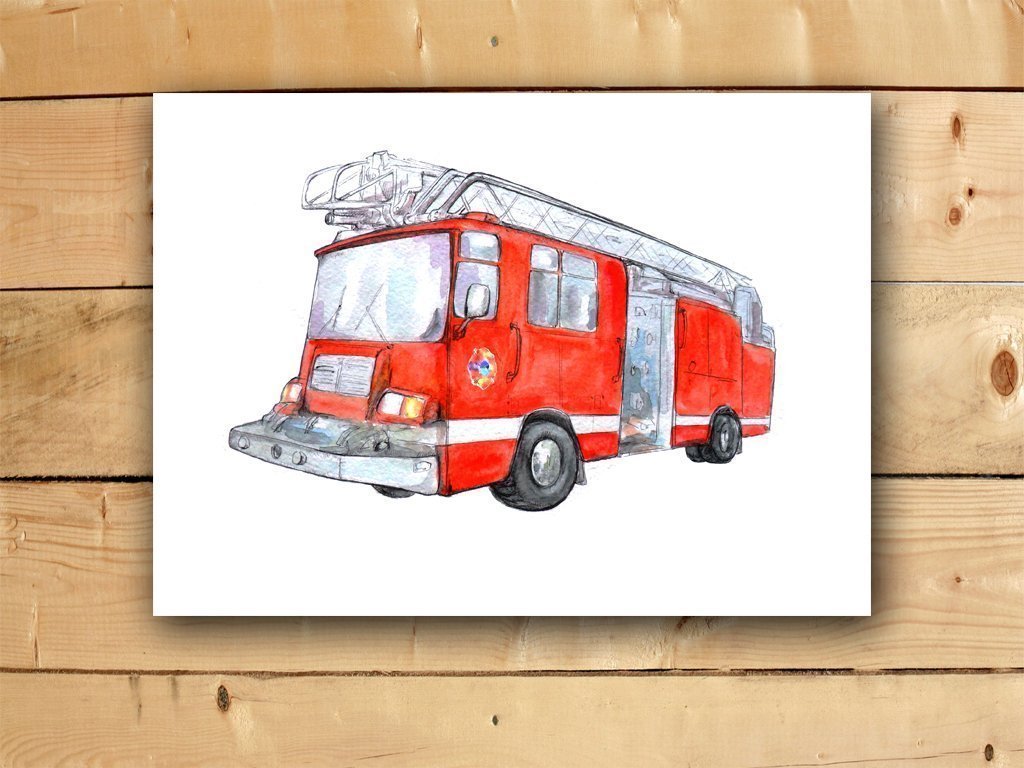 Transportation Themed Boy's Bedroom Decor Set - 9 Piece 8x10 Inch Wall Art Prints for Kids Room, Nursery, or Playroom