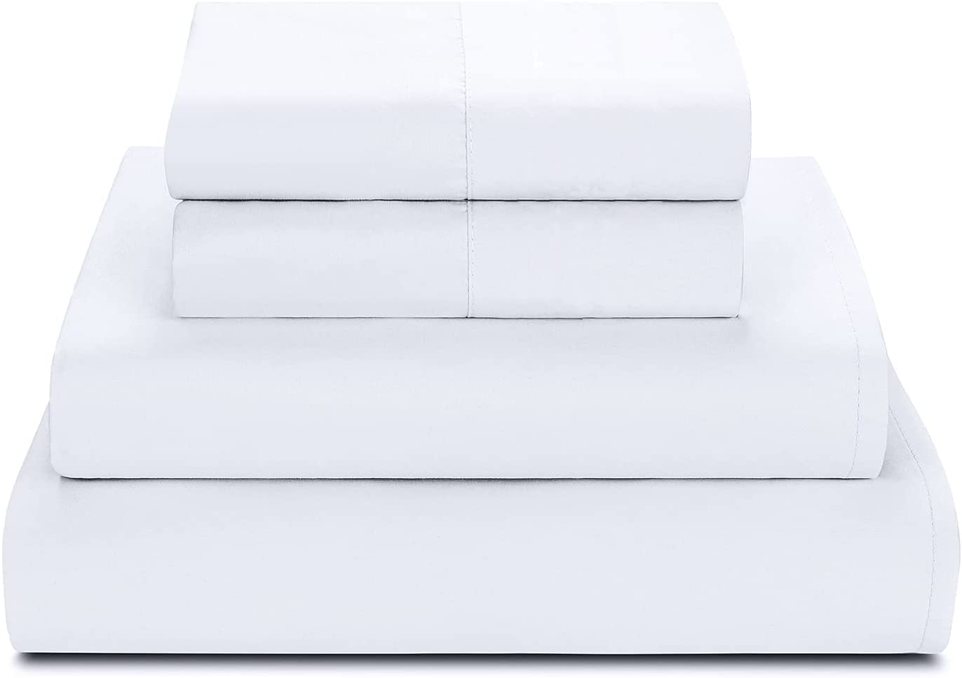 800 Thread Count 100% Egyptian Cotton Luxury Bedding Set - 4 Piece (1 Fitted Sheet, 1 Flat Sheet, 2 Pillowcases) - California King Size, White - Premium Sateen Finish with Extra Deep Pockets for Comfortable Sleep - Perfect for Master Bedrooms, Guest Rooms & Hotel-Style Luxury