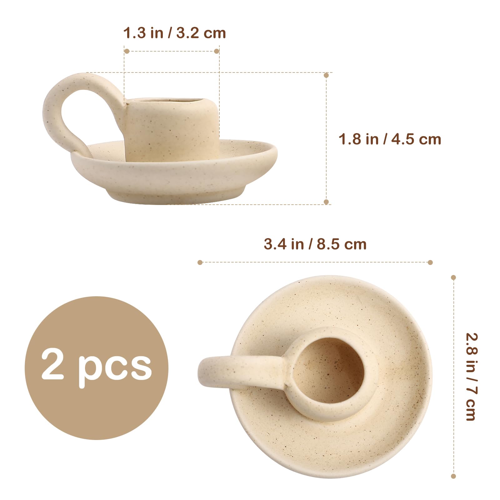 Nordic Style Ceramic Candle Holder Set of 2 - Elegant Taper Candlestick Stand for Home Decor, Wedding Centerpiece & Party Table Display - Perfect for Dining Table, Mantel Decor and Romantic Ambiance