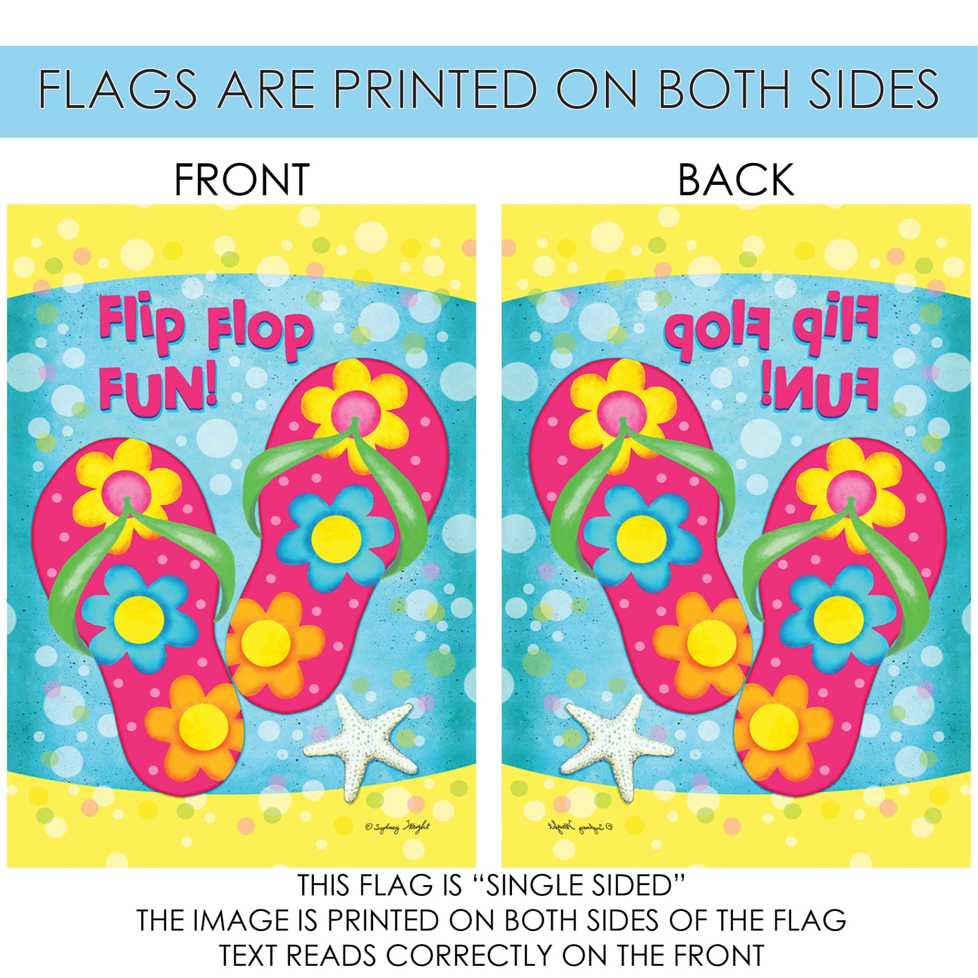 Toland Home Garden 1010052 Double Sided Summer Flip Flop Fun Outdoor Garden Flag - 28x40 Inch Decorative House, Beach & Yard Flag for Summer Decor, Patio Parties & Coastal Themed Events