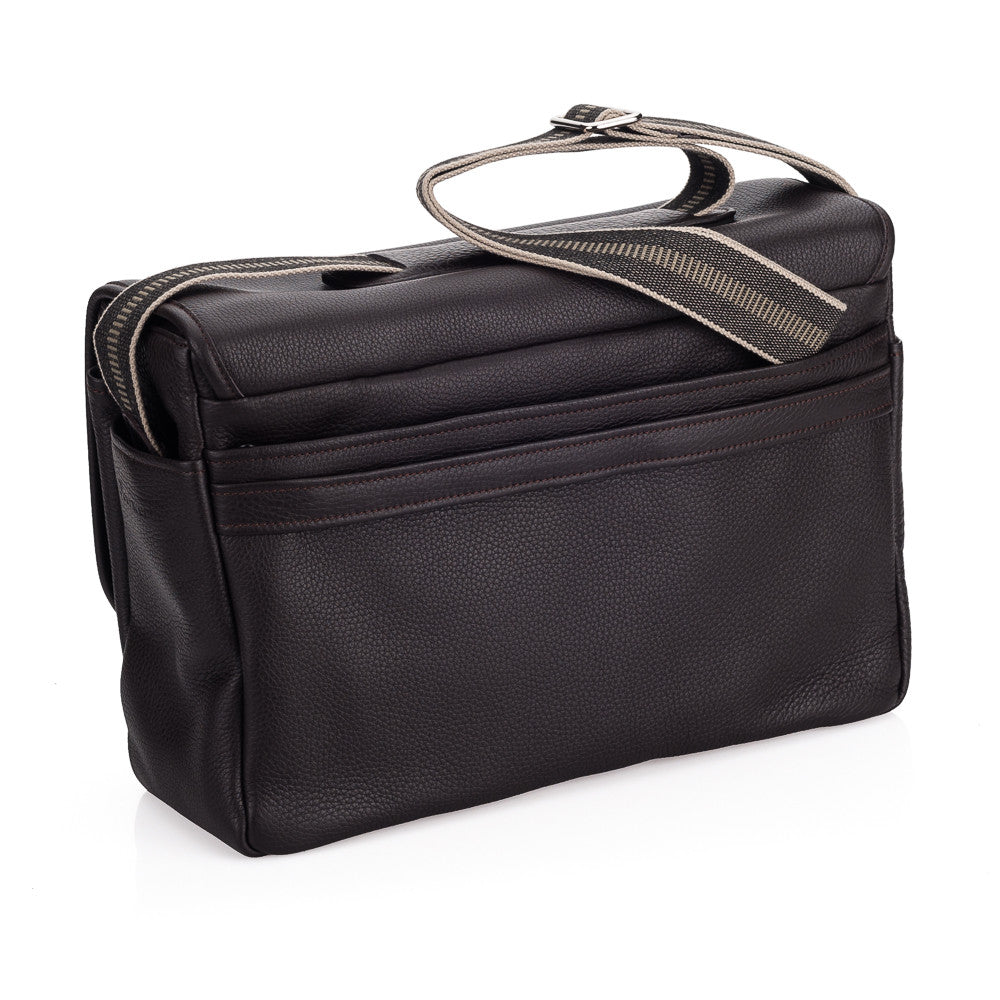 Oberwerth William Large Genuine Leather Camera & Business Bag for DSLR & Laptop - Dark Brown - Professional Photographer & Office Work Bag for Travel & Daily Commute
