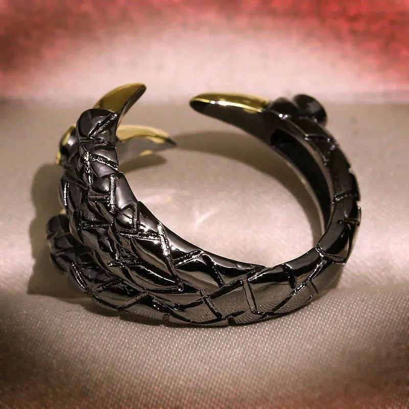 Dragon Claws Ring for Men - Gothic Punk Jewelry with Stainless Steel Band - Perfect for Cosplay, Halloween, and Alternative Fashion