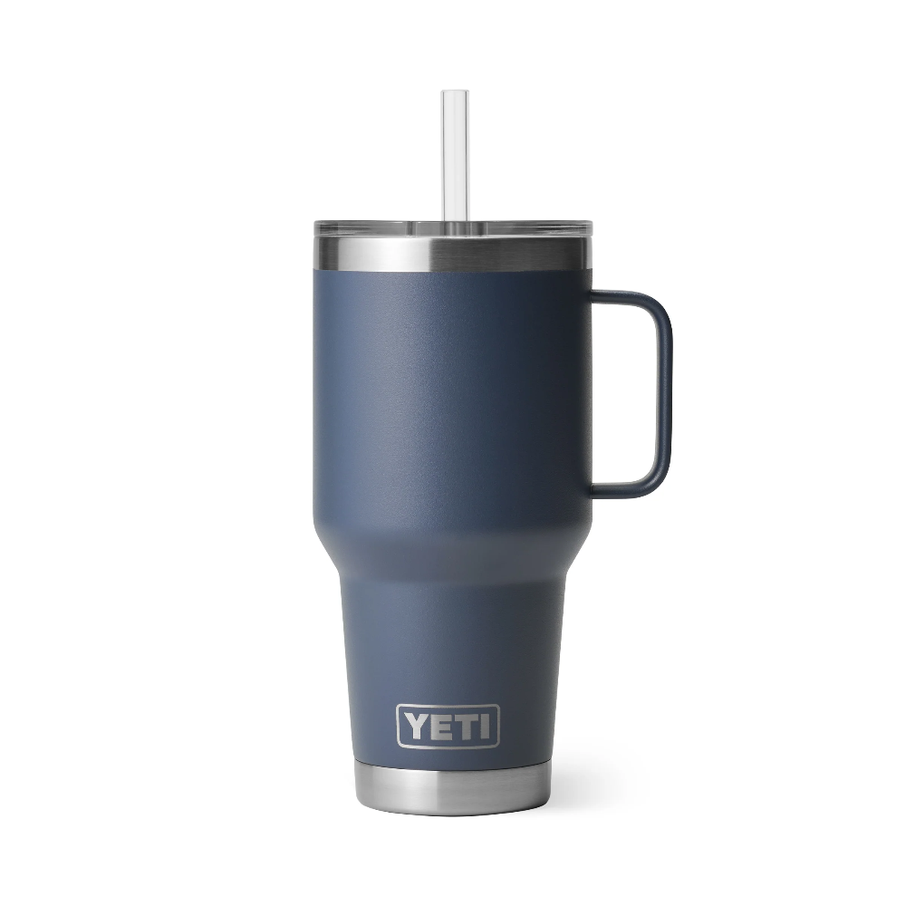**35 oz Rambler Insulated Stainless Steel Mug with Straw Lid - Perfect for Coffee, Tea & Cold Drinks at Home, Office or Travel**