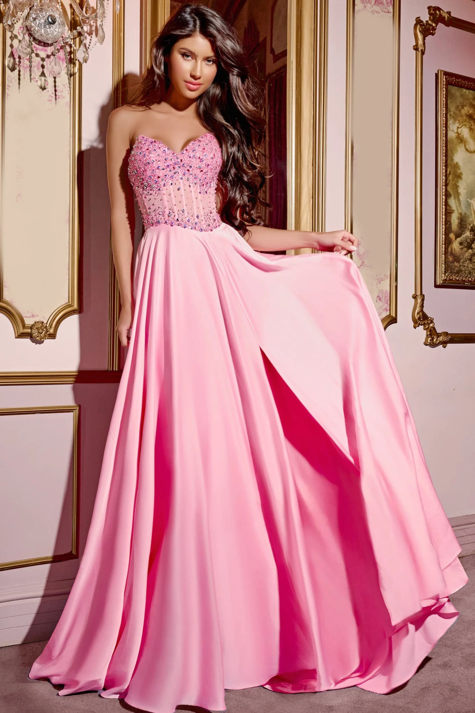 Jovani Sweetheart Embellished Bodice Gown with Flowing Skirt - Elegant Evening Dress for Prom, Wedding & Formal Events