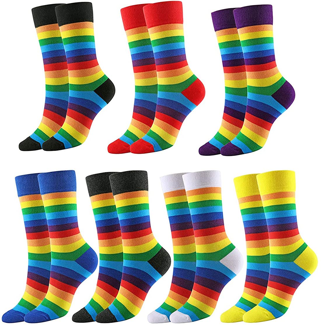 Abirfig Tie Dye Socks for Men & Women - Colorful Printed Crew Socks (4-6 Pack) - Breathable Cotton Ankle Socks for Casual Wear, Yoga, Gym & Everyday Comfort