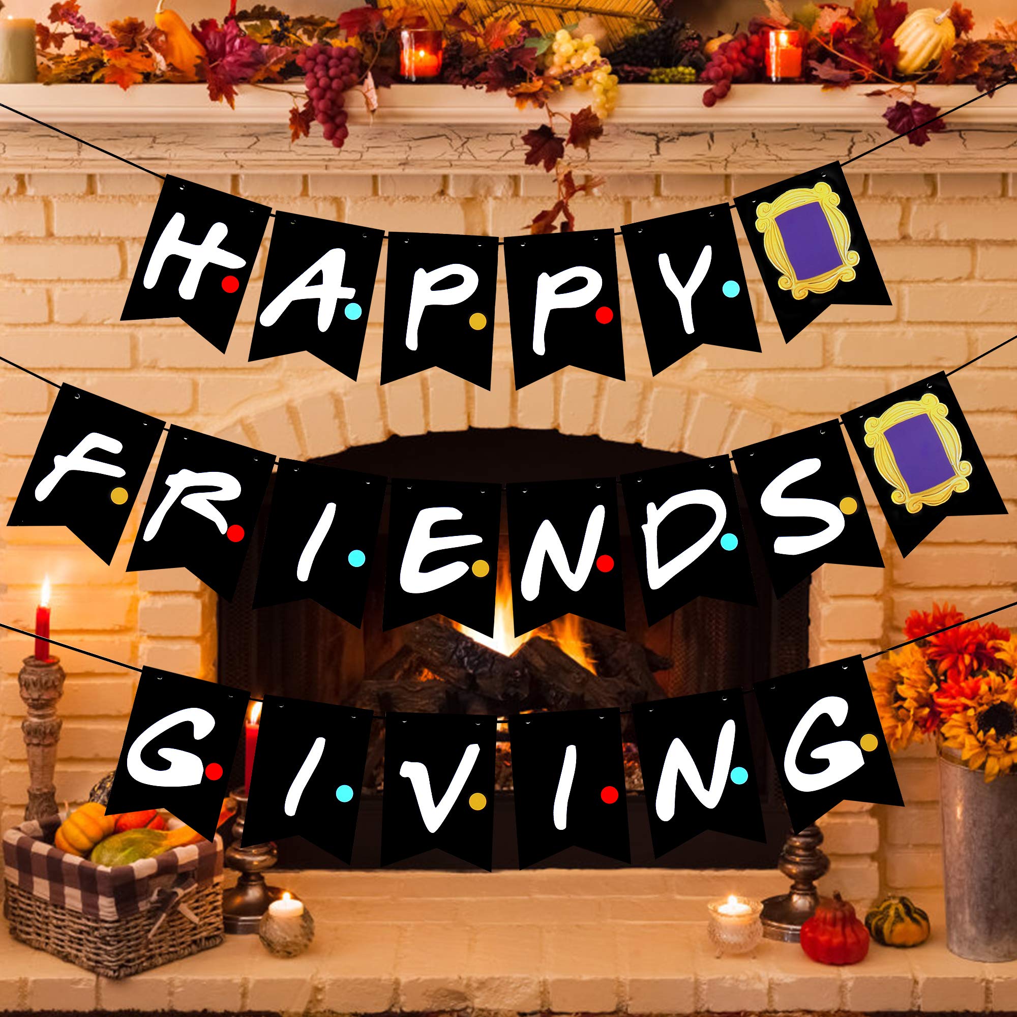 Happy Friendsgiving Banner - Thanksgiving Party Decorations for Friends - Perfect for Home, Office & Friendsgiving Gatherings