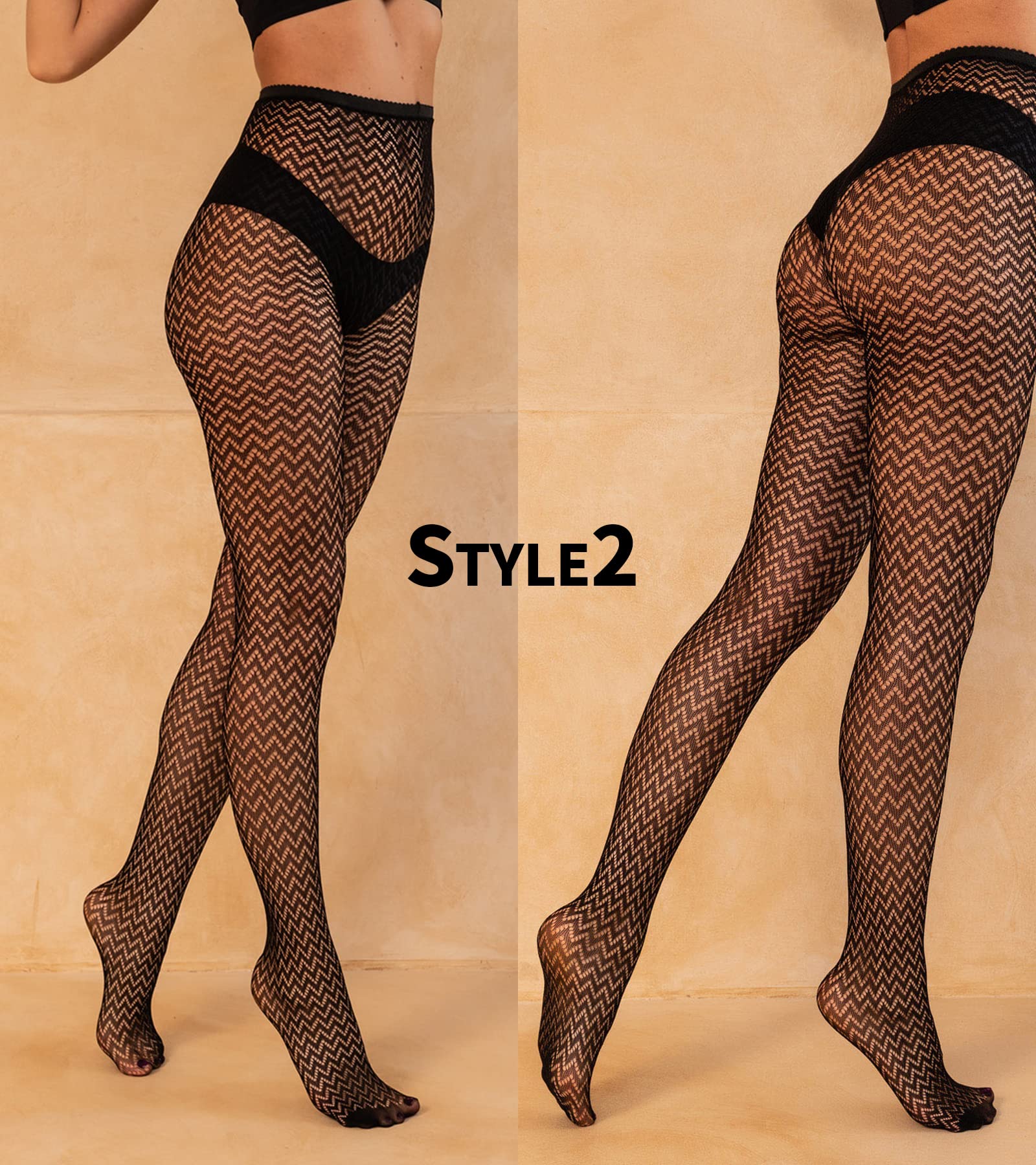 Panda Bros Black Lace Fishnet Thigh High Stockings for Women - Sexy Pantyhose Tights with Elegant Pattern, Perfect for Parties, Cosplay & Night Out
