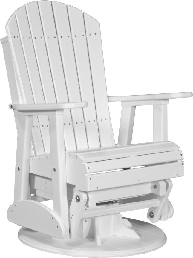LuxCraft 2-Foot Adirondack Swivel Glider Chair - Outdoor Patio Rocking Chair for Garden, Deck, Porch & Backyard Relaxation