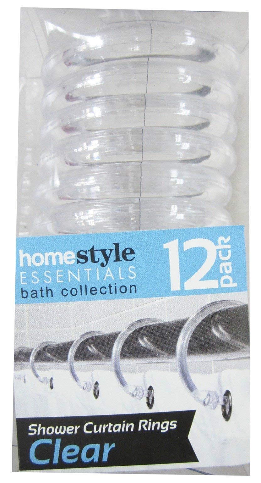 48-Pack Clear Round Plastic Shower Curtain Rings - 12 Sets of 4 for Bathroom Decor & Easy Installation - Perfect for Homes, Hotels & Dormitories