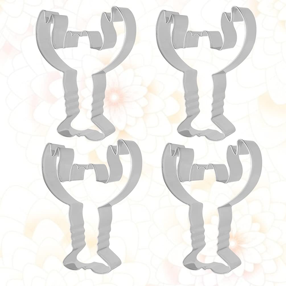 Hemoton 4-Piece Stainless Steel Lobster Cookie Cutters - Baking Molds for Cookies, Fruits, Cakes - Perfect for Birthday Parties, Baking Decorations & Kids Cooking Activities