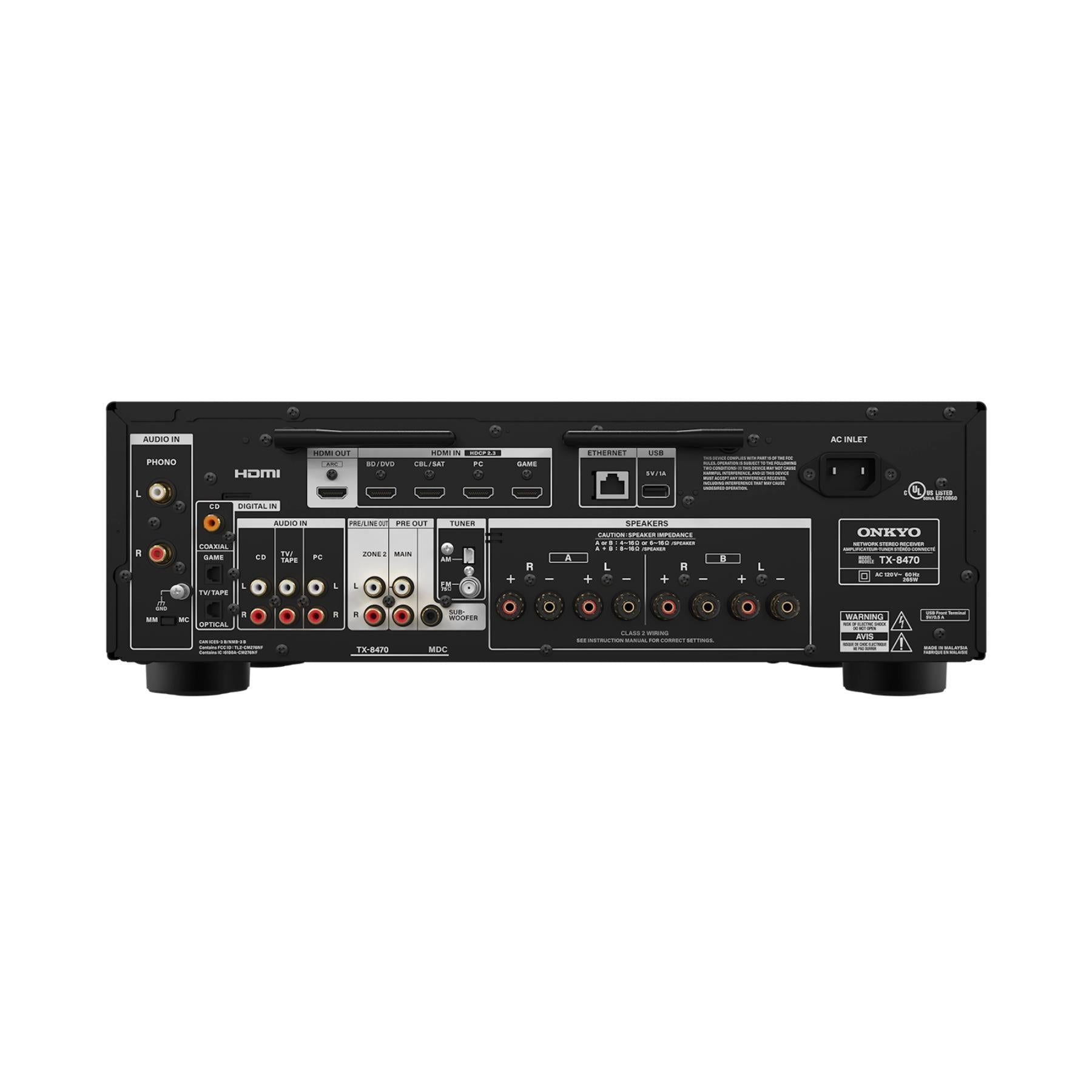 Onkyo TX-8470 Hi-Fi Network Stereo Receiver with Bluetooth, AirPlay & Spotify Connect - Premium Audio for Home Theater & Music Streaming