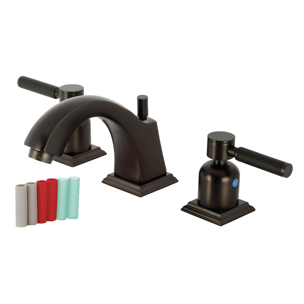 Kingston Brass FSC4688DKL Kaiser Widespread Bathroom Faucet with Pop-Up Drain - Elegant 8-Inch Centerset Bath Sink Faucet for Vanity & Powder Room (Oil-Rubbed Bronze Finish) - Perfect for Modern Home Renovation & Luxury Bathroom Upgrade