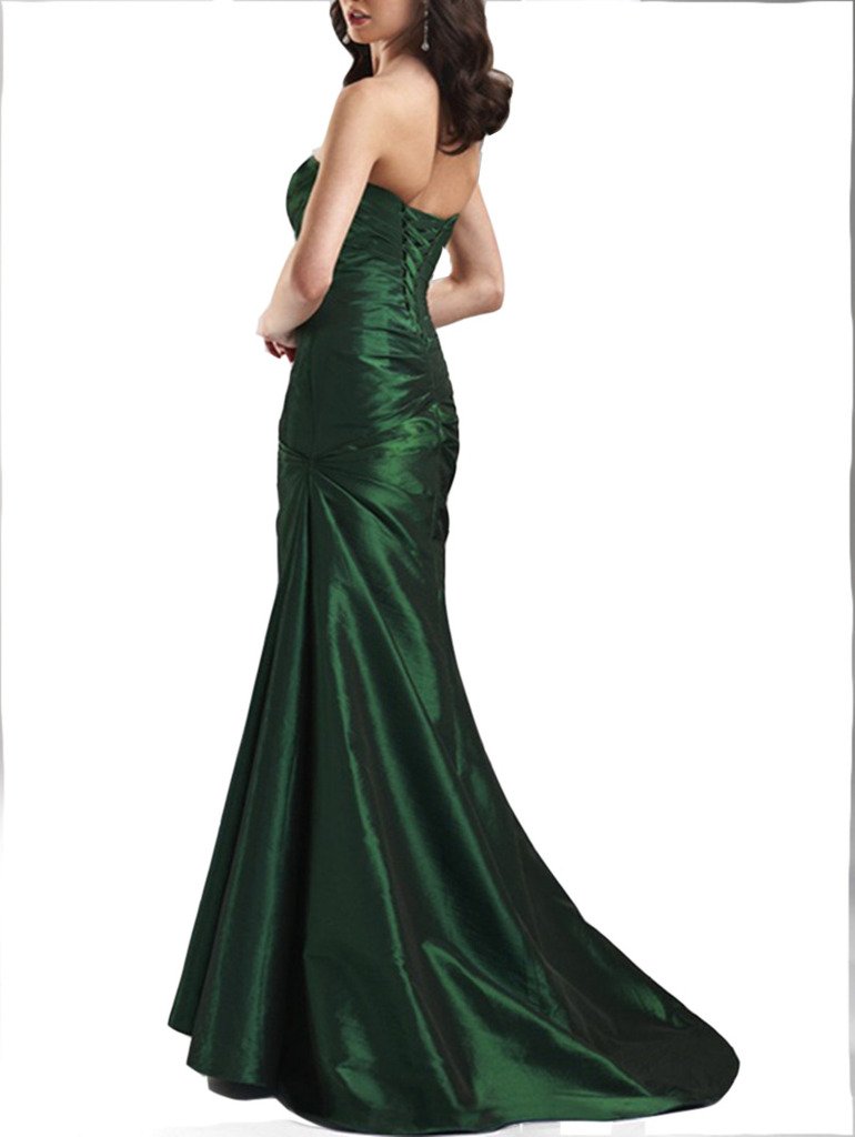 Emanni Women's Long Sweetheart Mermaid Prom Dress - Shiny Dark Green Formal Evening Gown Size 10 for Homecoming, Wedding Guest & Special Occasions