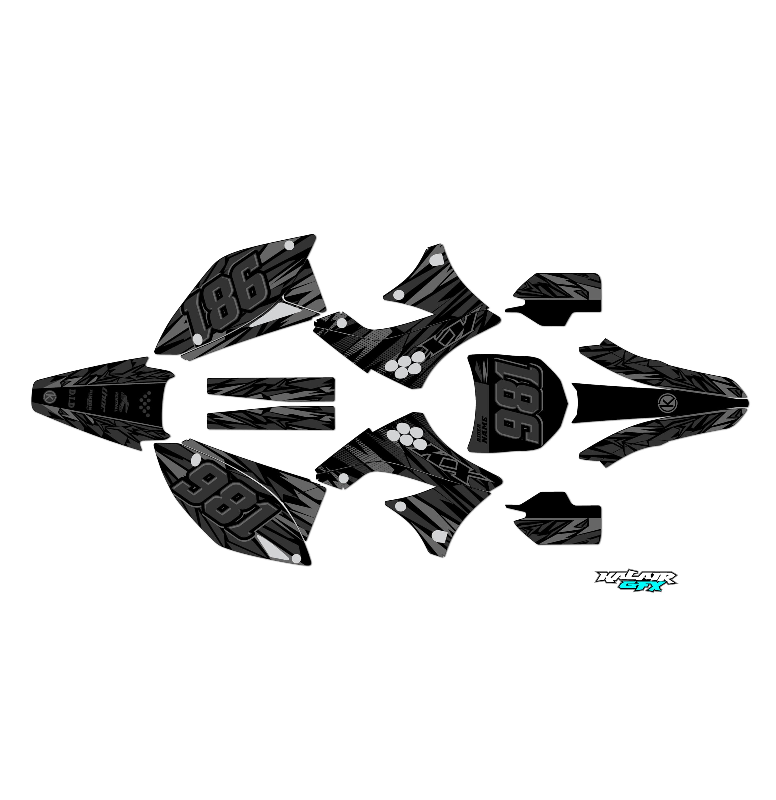 Kawasaki KX450F KX450 Graphics Kit (2009-2011) - Twitch Series Smoke 21 Mil Dirt Bike Sticker Decals | Motocross Racing Accessories for Pit Bikes & Dirtbikes | Perfect for Track Racing, Off-Road Adventures & Custom Bike Designs