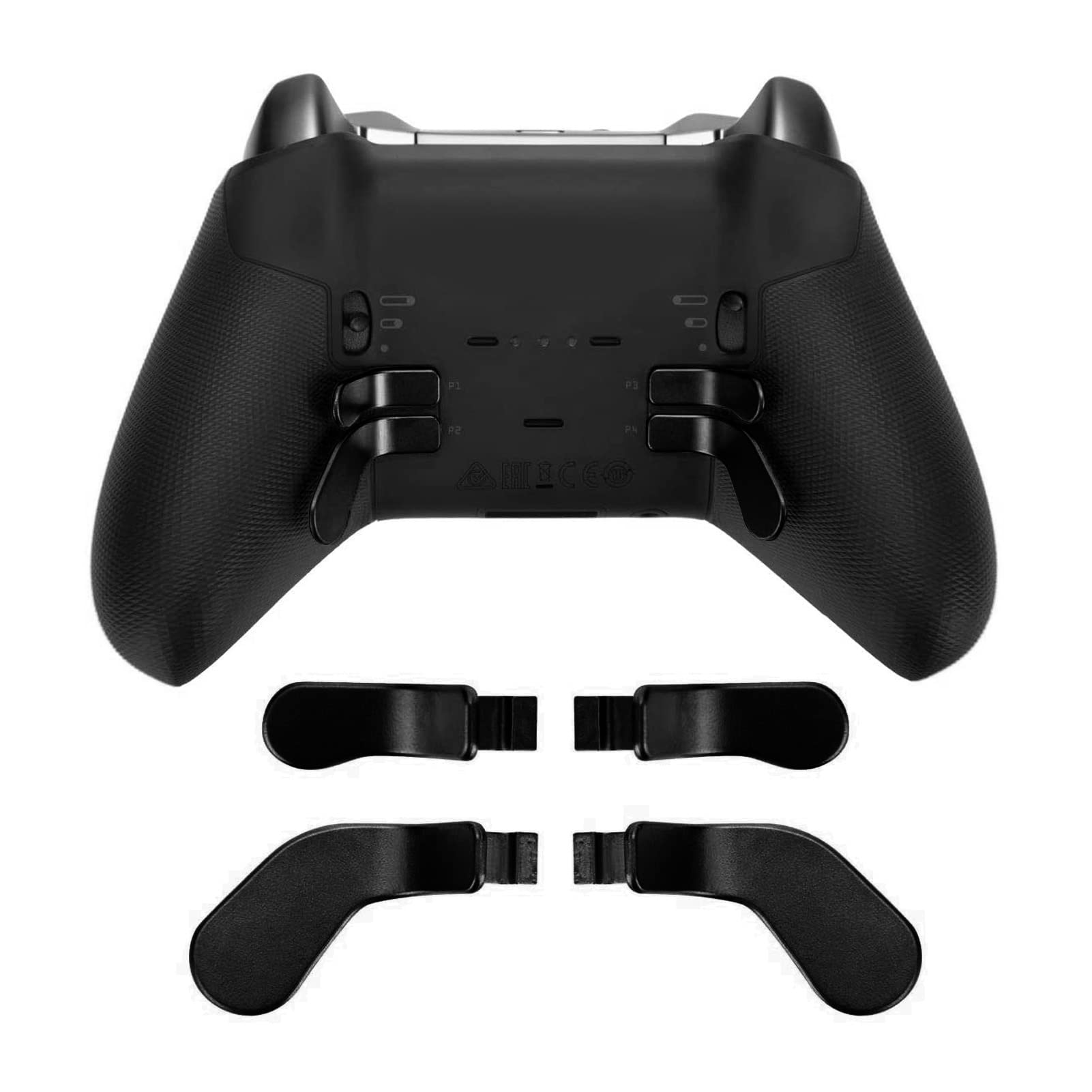 Xbox One Elite Series 2 Controller Paddle Set (Model 1797) - 4-Piece Stainless Steel Replacement Paddles & Thumbsticks Kit with Triggers - Compatible for Gaming, Esports & Professional Use (Black)