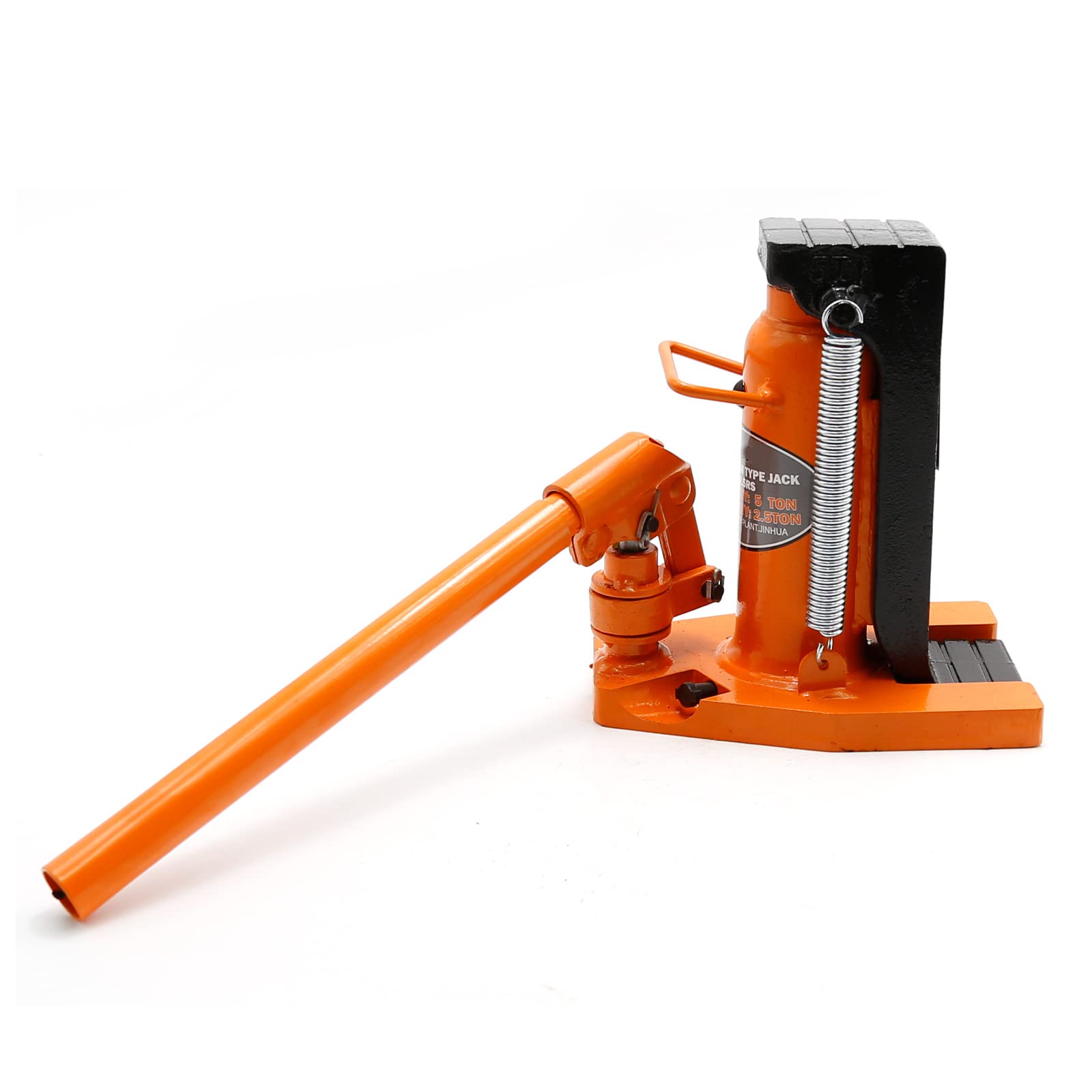5 Ton Hydraulic Toe Jack - Heavy Duty Manual Hand Pump Lift for Industrial Equipment - Heat-Treated Steel Construction - Yellow (Ideal for Machinery Repair, Automotive Lifting & Construction Sites)