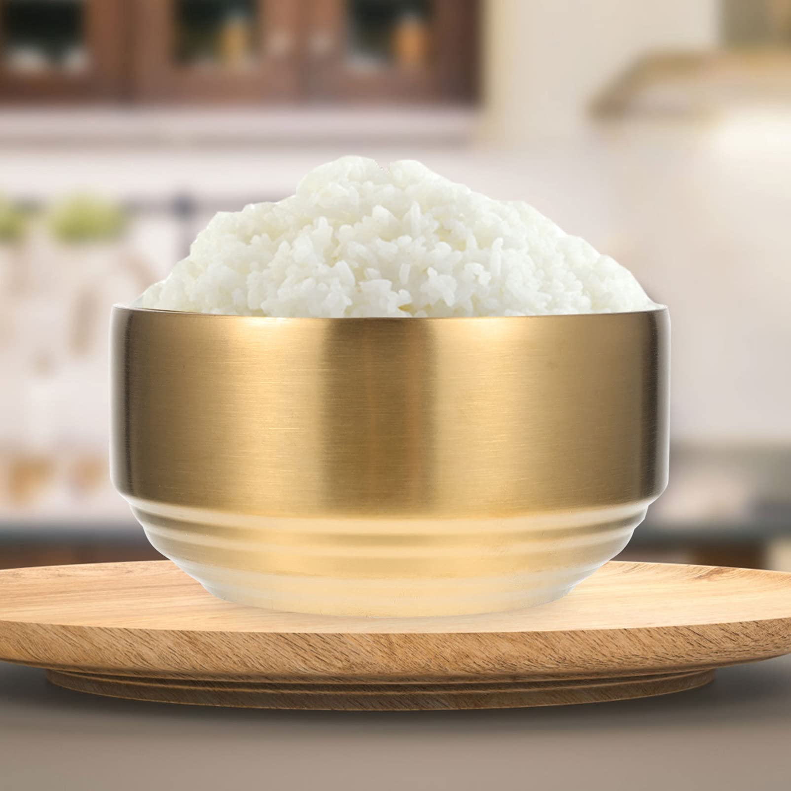 Happyyami Stainless Steel Rice Bowl with Lid for Kids & Adults - Non-Slip Bottom, Easy to Clean - Perfect for Soup, Snacks, School Lunches & Outdoor Picnics