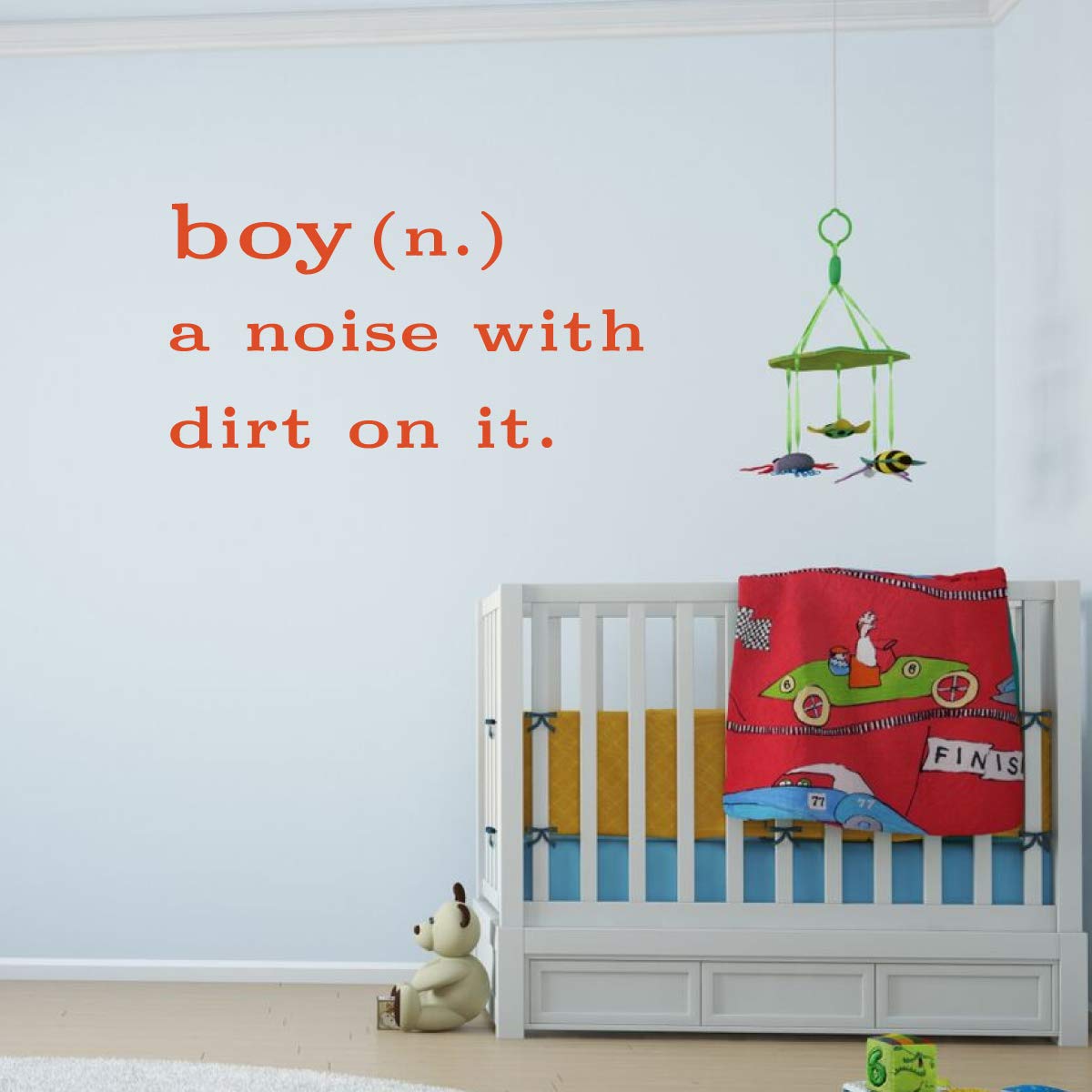 Funny Boy Noun Quote Wall Decal - 'A Noise With Dirt On It' Vinyl Sticker - Kids Room, Nursery & Playroom Decor - Perfect for Boys' Bedroom Wall Art & Play Area Decoration