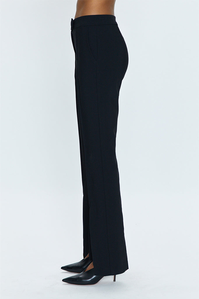 Diana Front Slit Trouser Pants for Women - High Waist Black Dress Pants for Office, Work & Business Casual Outfits