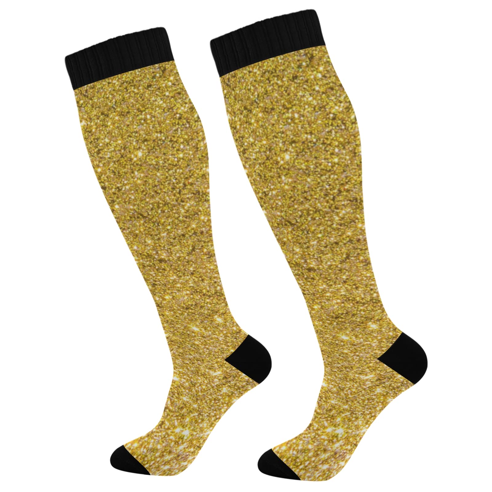 ODAWA Mardi Gras Compression Socks for Women & Men - Best Support Knee High Athletic Socks for Running, Cycling & Sports Performance - Perfect for Workout, Travel & Varicose Vein Relief