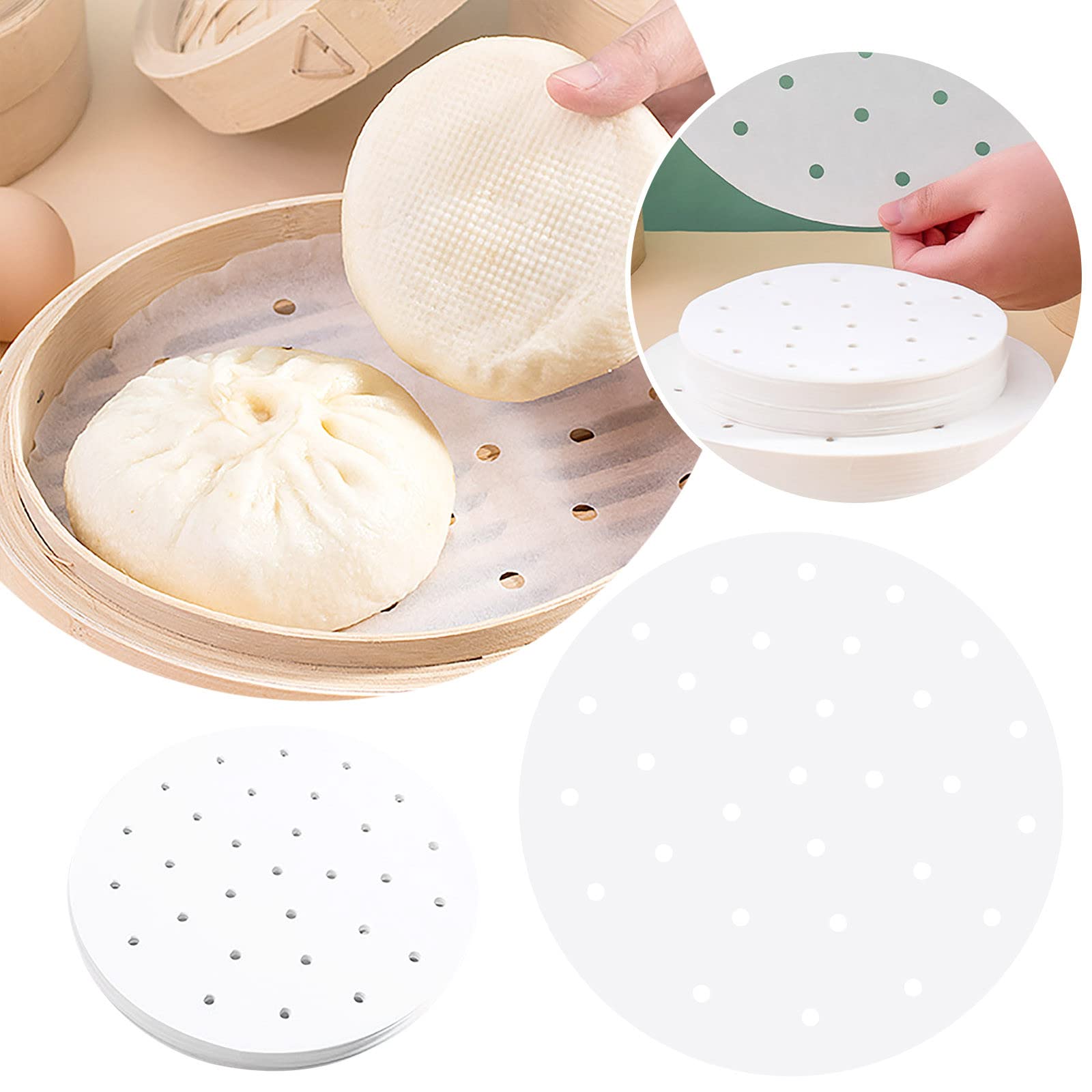 Non-Stick Air Fryer Parchment Paper - Reusable Silicone Oil Paper for Baking, Steaming & Bread Making - Perfect for Air Fryers, Ovens & Steamers