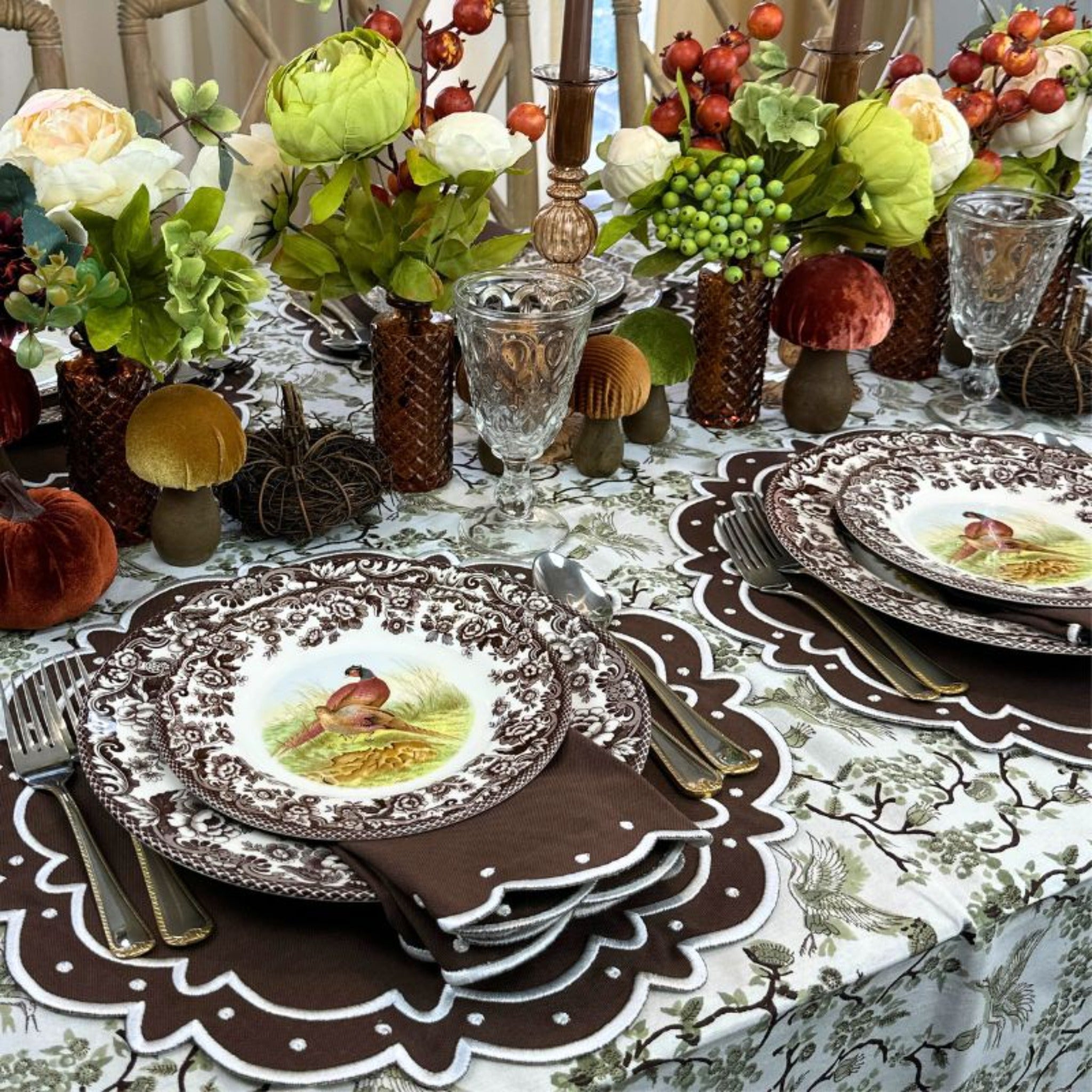 Premium Dark Cocoa Ava Placemats Set of 4 - Waterproof & Heat-Resistant Dining Table Mats for Formal Dinner, Kitchen Decor, and Holiday Entertaining